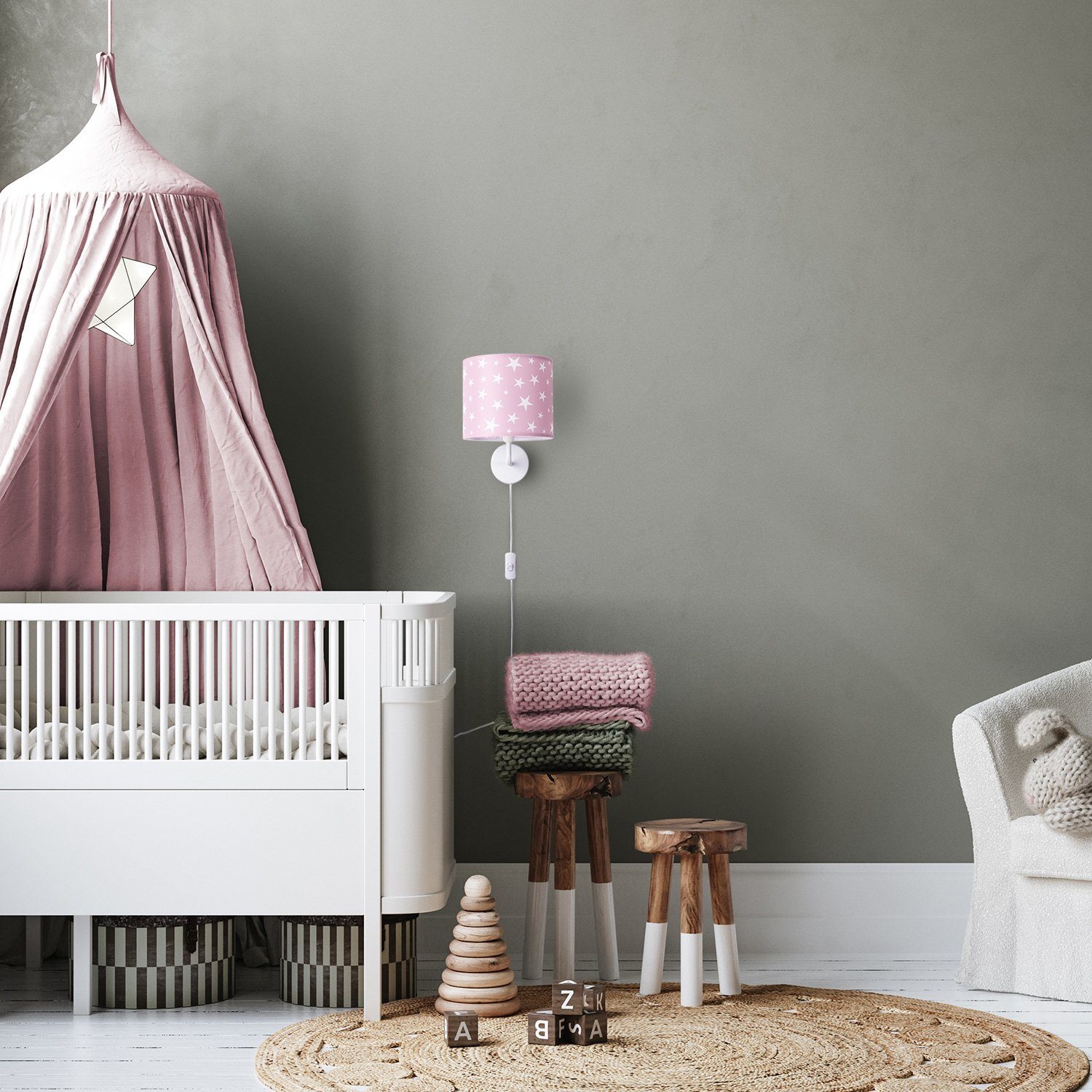 Wandleuchte E14 315, 3m Babyzimmer Leuchtmittel, Home âˆ…18cm Lampe Paco Capri Kabellänge Kinderzimmer ohne Sterne