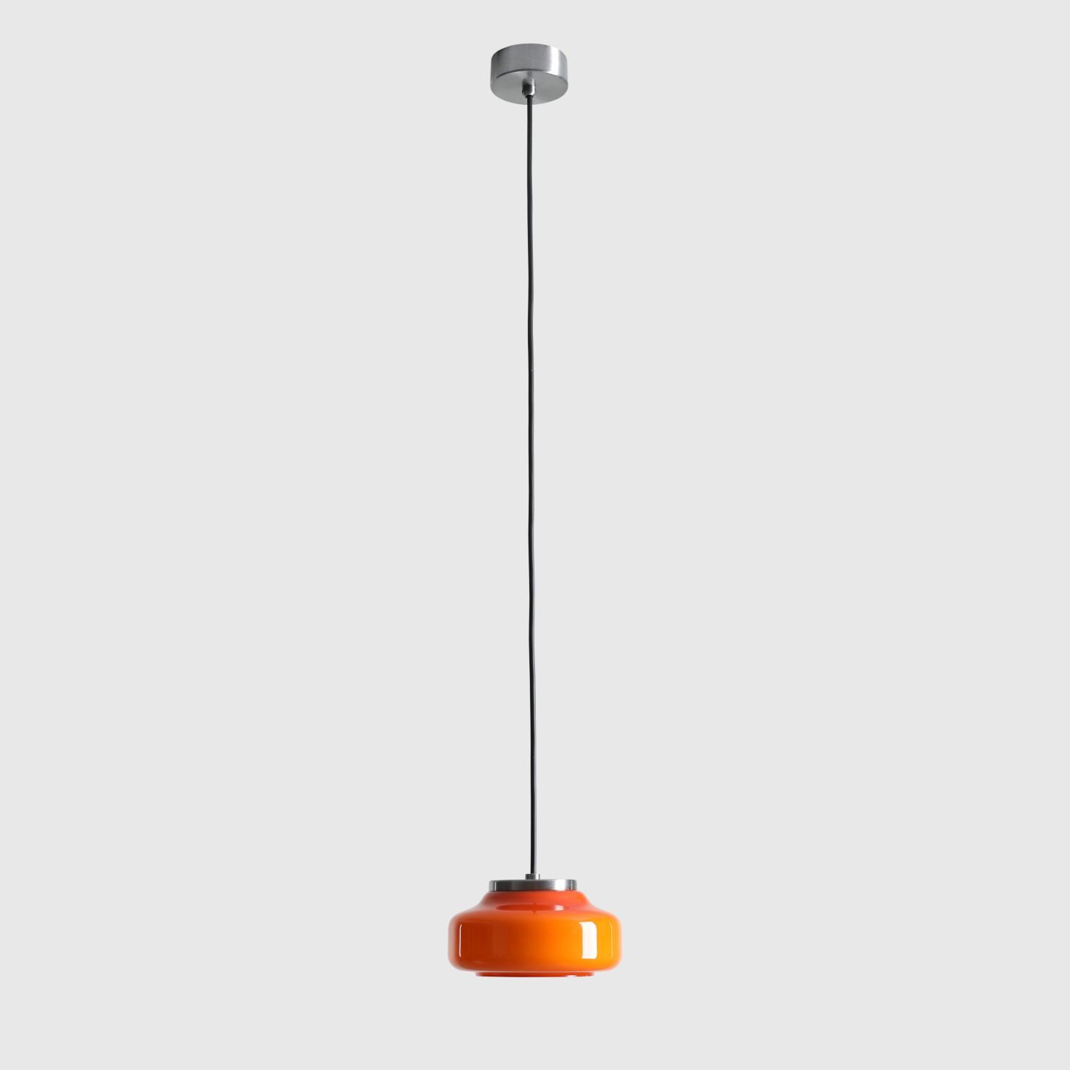 Licht-Erlebnisse Pendelleuchte ERAN, Metall Glas GX53 rund D: 16 cm H: max. 209 cm Orange Modern
