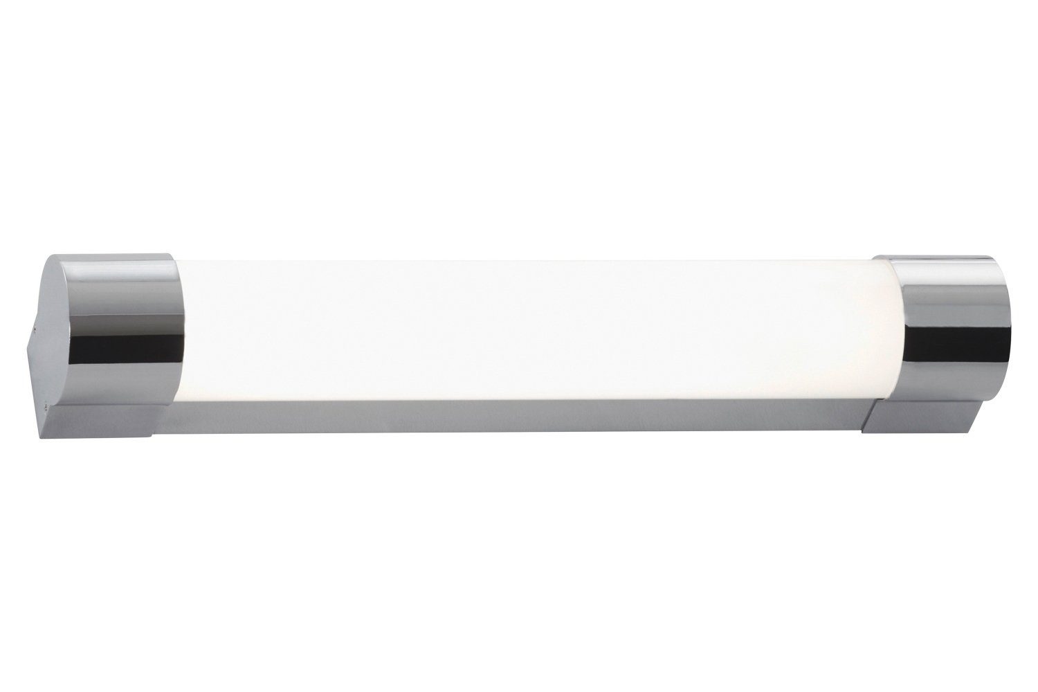 Briloner Leuchten LED Wandleuchte TANTOR, 1-flammig, Breite 35 cm, Weiß, Chromfarben, LED fest integriert, Neutralweiß, Kunststoff, Metall, Spritzwassergeschützt IP44