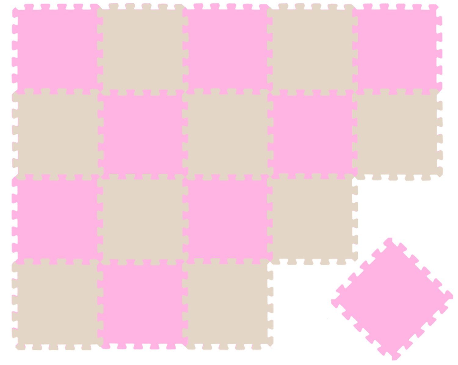 LittleTom Puzzlematte ab dem 1. Tag - 18 Teile Baby Spielmatte - 30 x 30 Kinder Krabbelmatte, Spielunterlage für Babys und Kleinkinder - Kinderzimmer Puzzleteppich