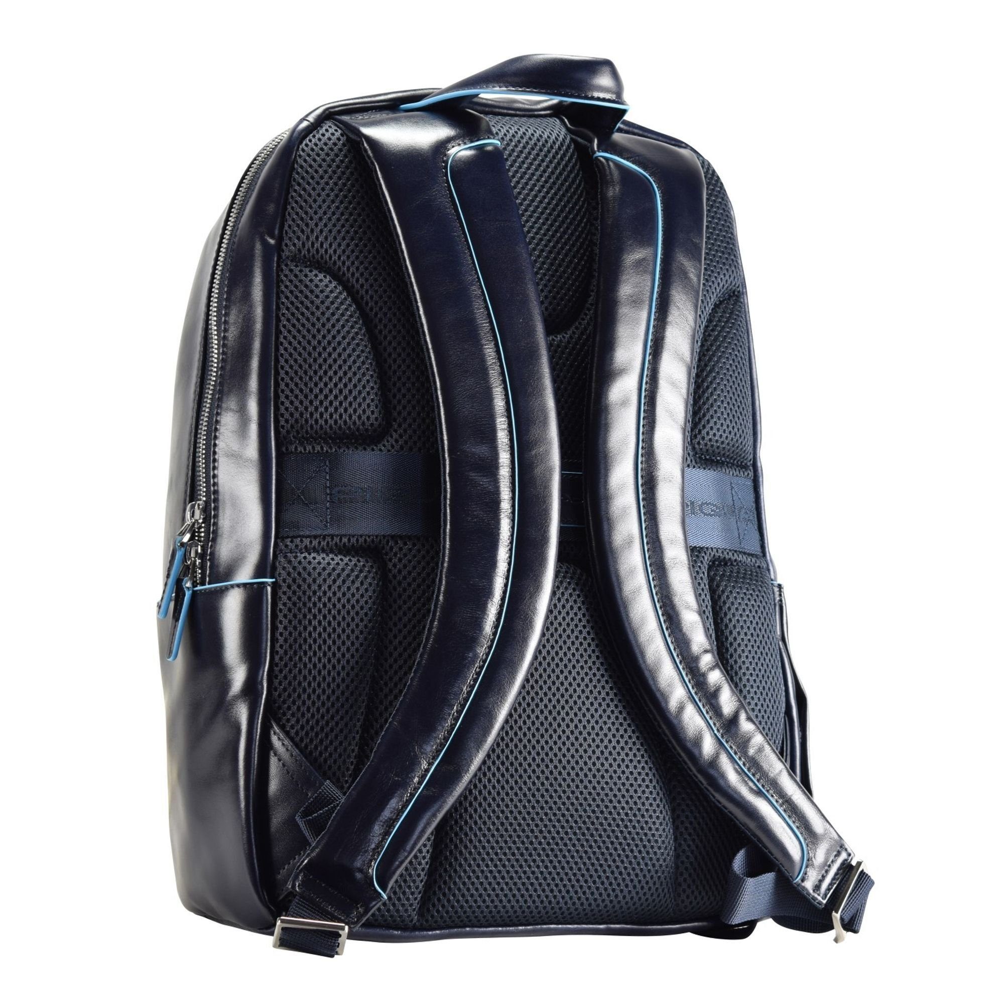 Blue Leder nachtblau Piquadro Laptoprucksack Square,