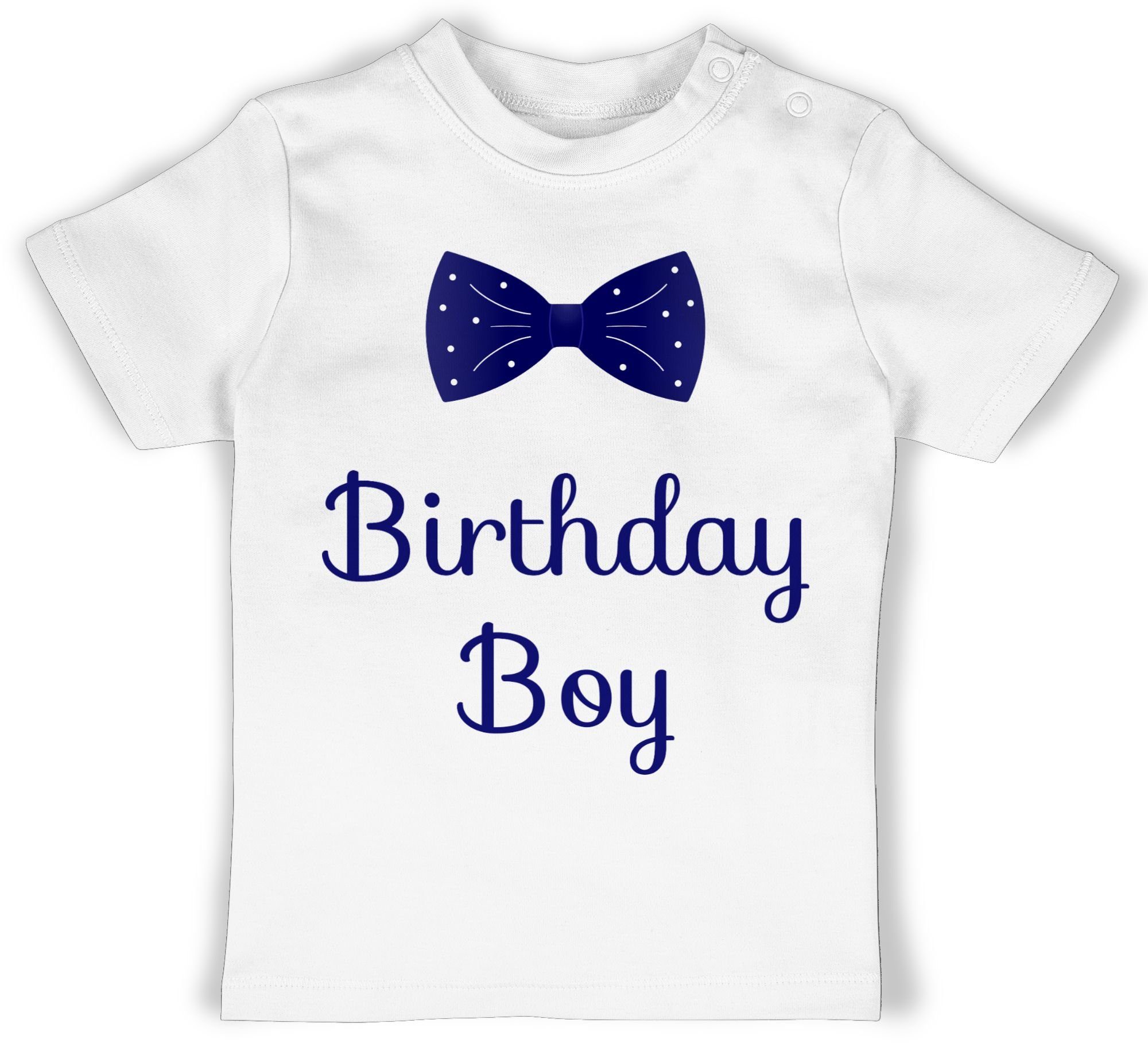 Shirtracer T-Shirt Birthday Boy - Fliege Geburtstag Geschenk für Babys 1 Weiß