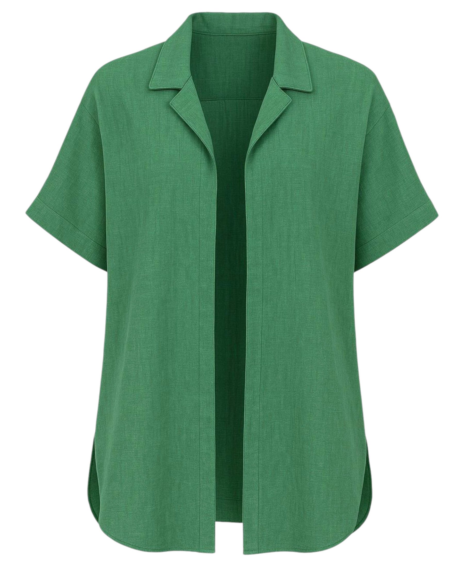 fashionshowcase Leinenhemd Damen Oversize Hemd in Leinenoptik – Einheitsgröße (34-44)