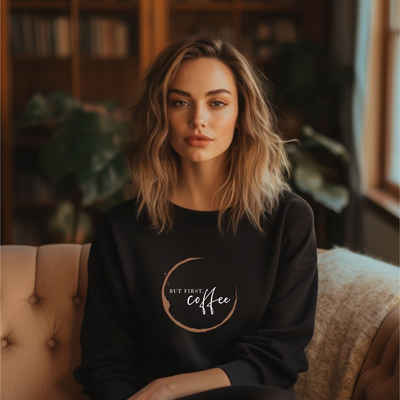 ANNIS Fashion & Accessoires Sweatshirt "COFFEE 1.0" (1-tlg) normale Passform, hoher Bio-Baumwollanteil