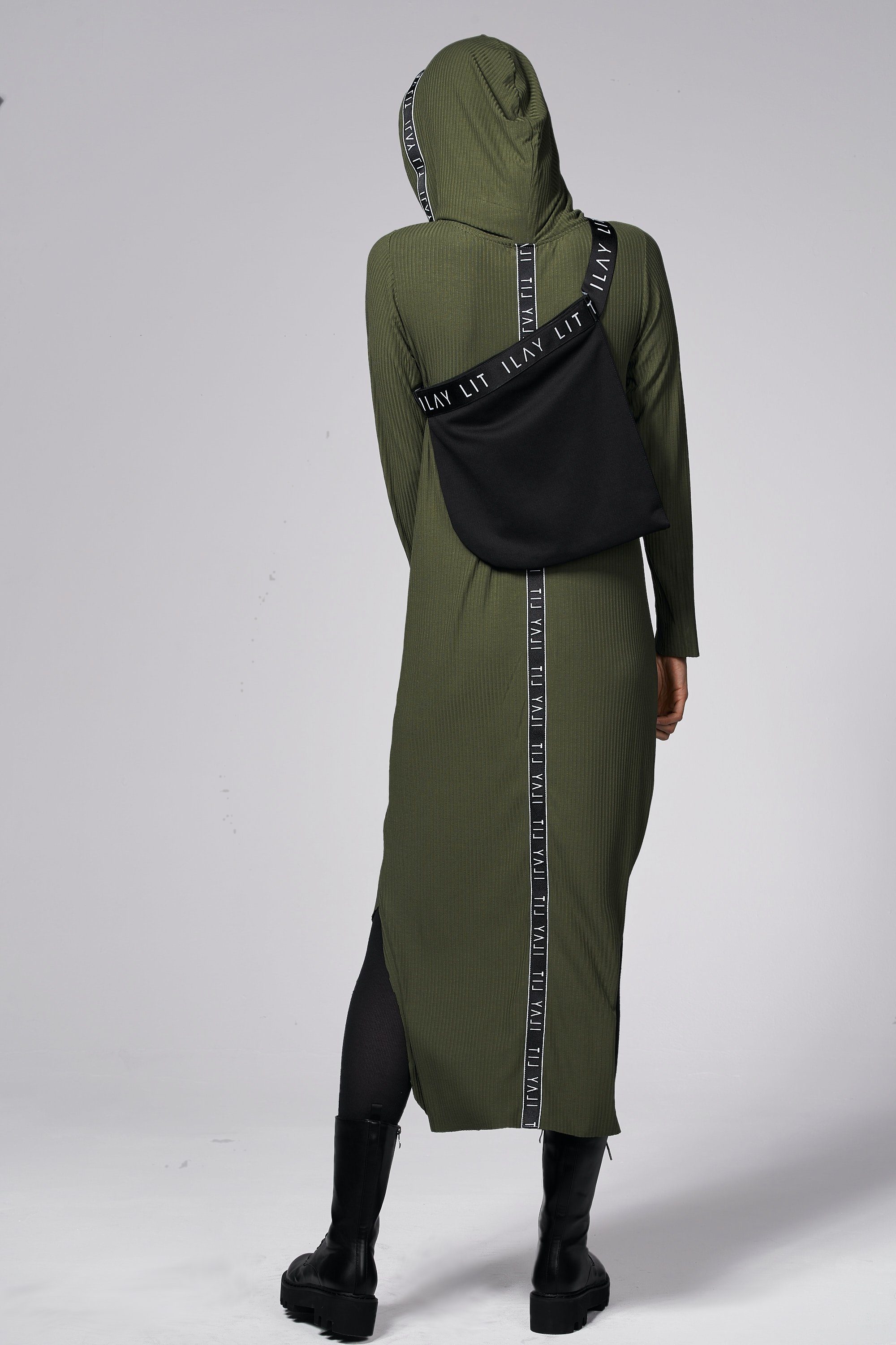ILAY Lit Shirtkleid Billy Jerseydress Olive Kapuze