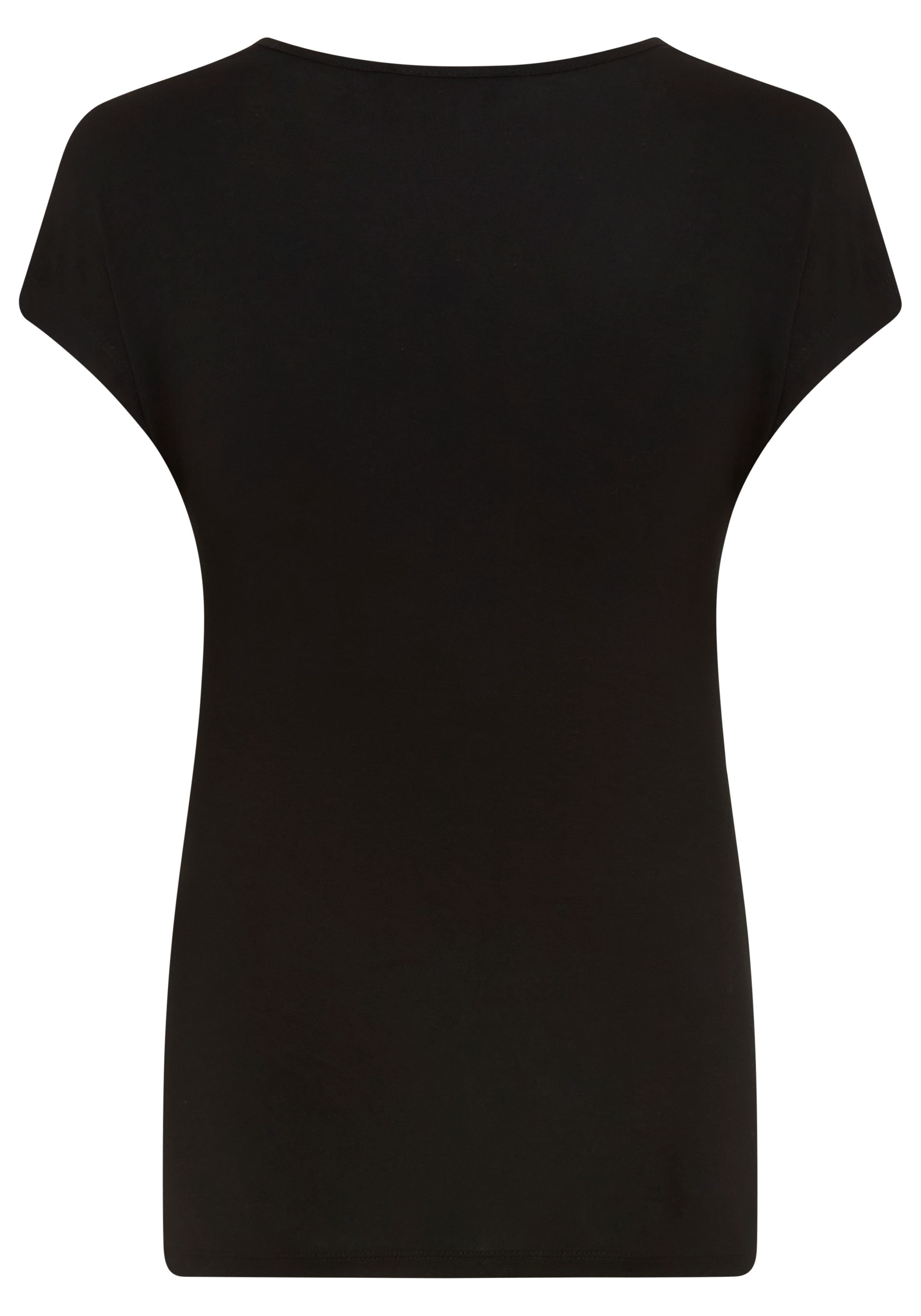 Melrose T-Shirt sehr figurbetonter Schnitt, tiefer V-Ausschnitt