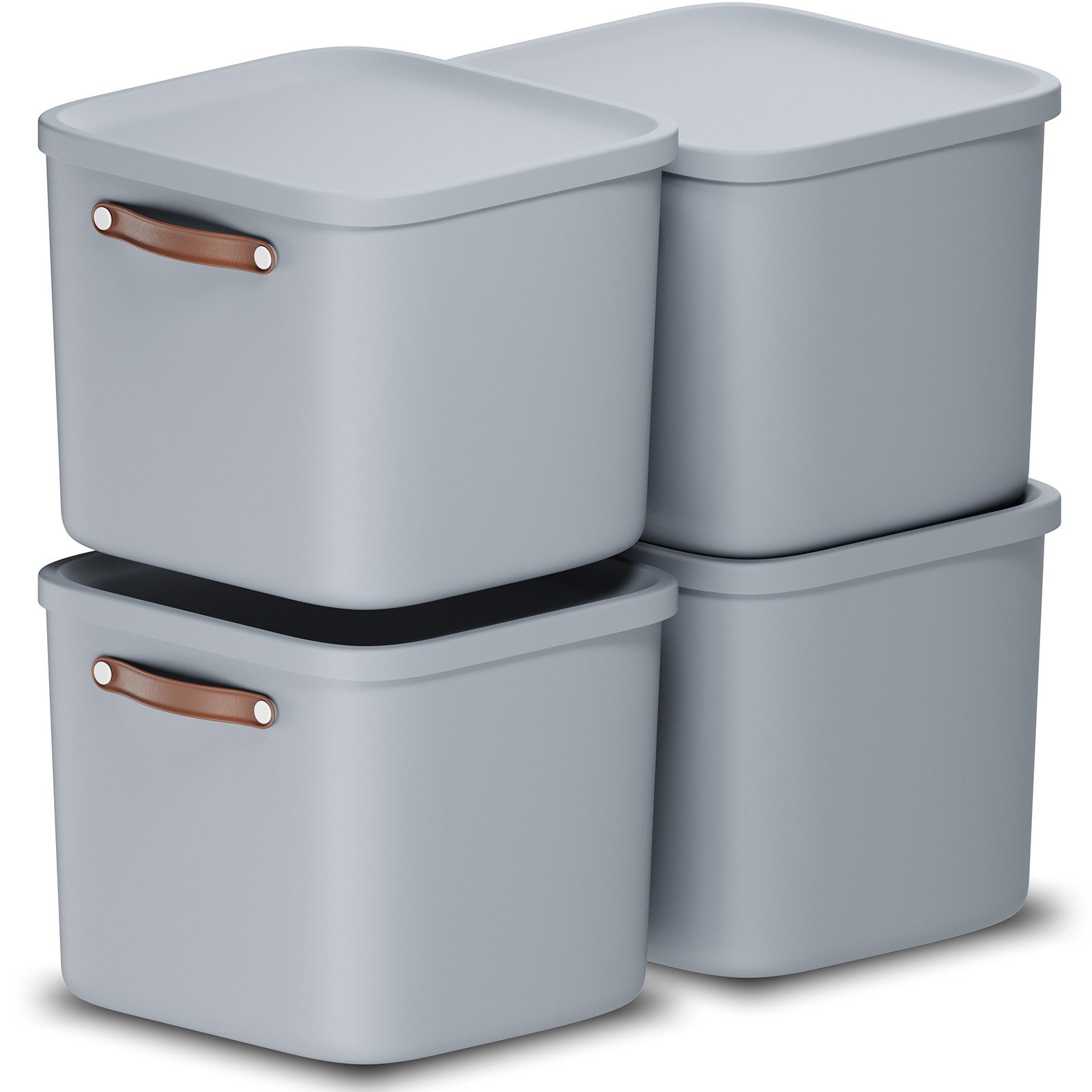 ROTHO Aufbewahrungsbox 4er-Set Kiste mit Deckel günstig online kaufen