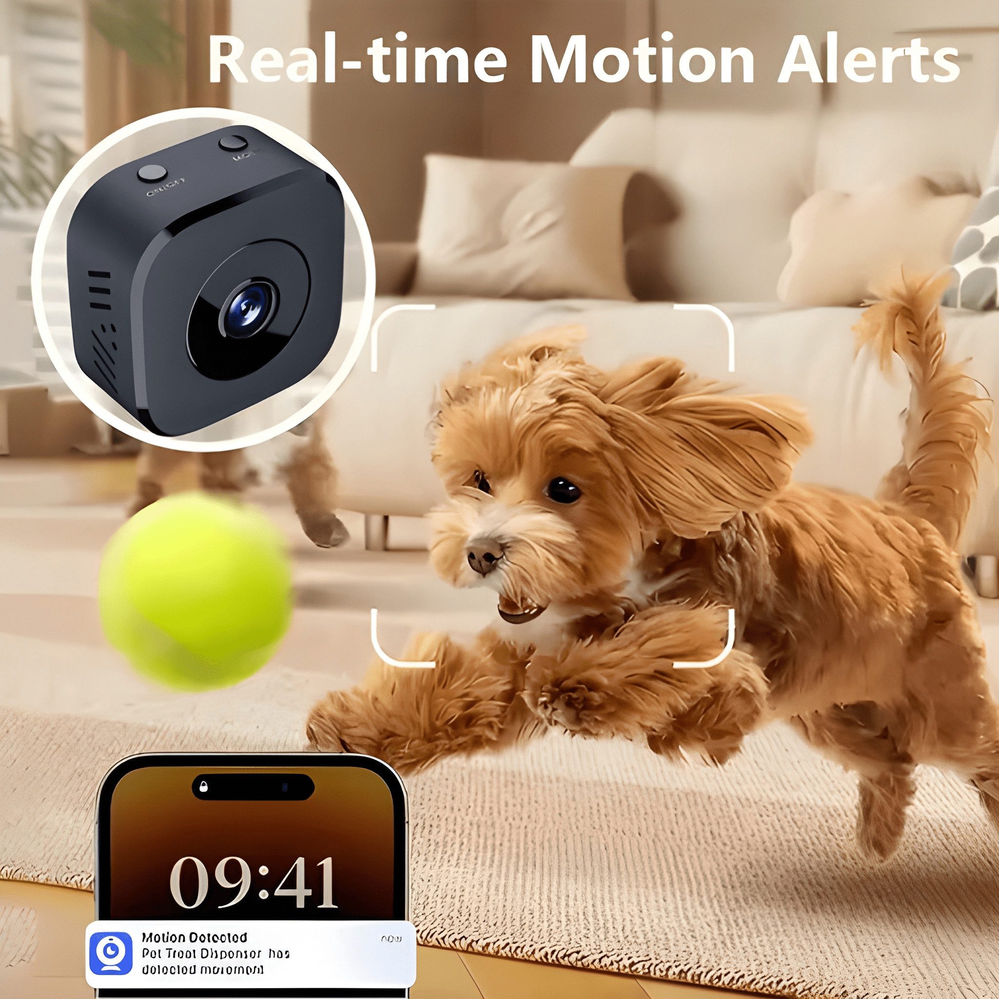 Athlix Überwachungskamera Mini-Überwachungskamera 4K FullHD WiFi-Überwachung Bewegungserkennung (Innen, Infrarot, Nachtsicht, Wasserdicht, 2-Wege-Audio)