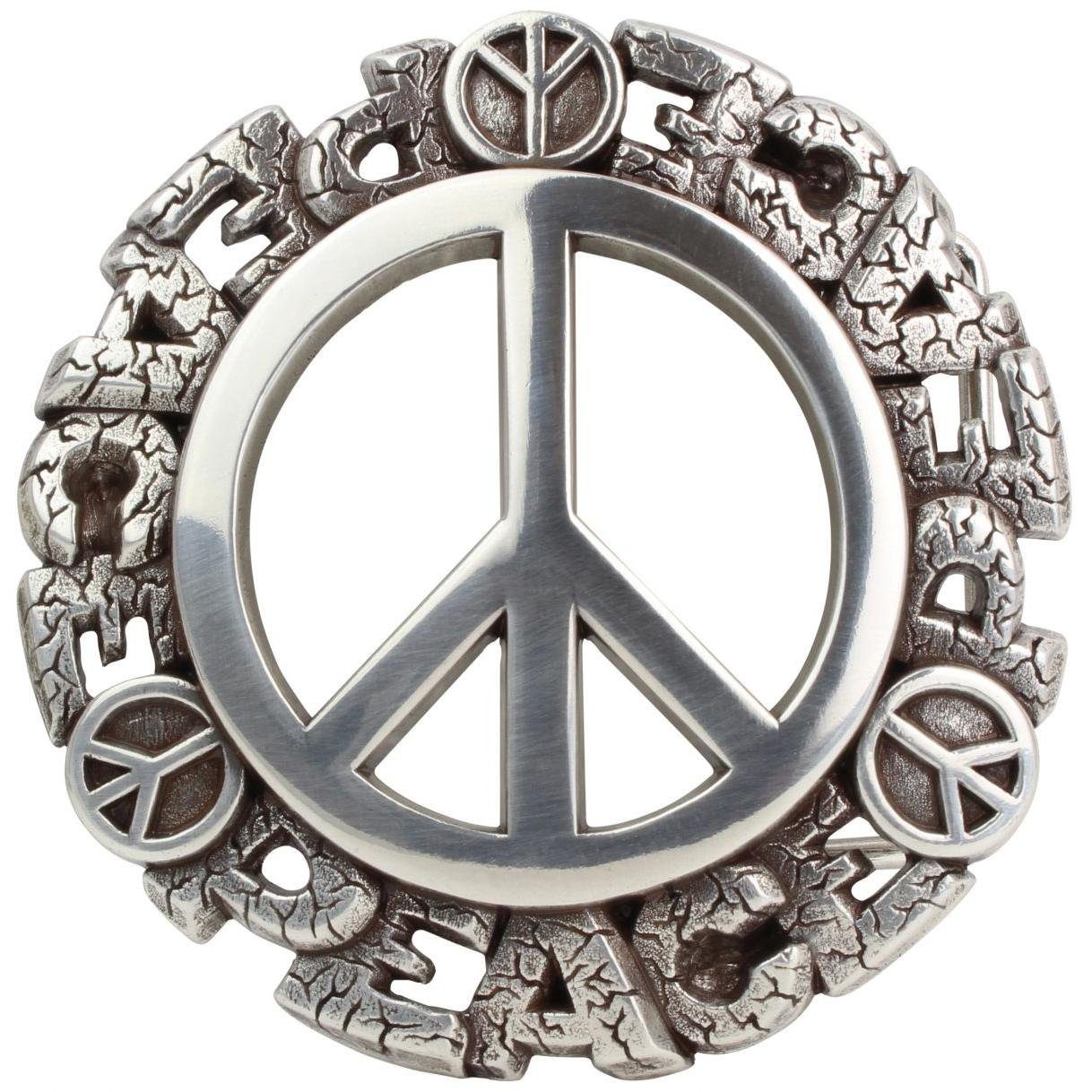 Gürtelschnalle Peace 4,0 cm - Buckle Wechselschließe Gürtelschließe 40mm - Gürtel bis