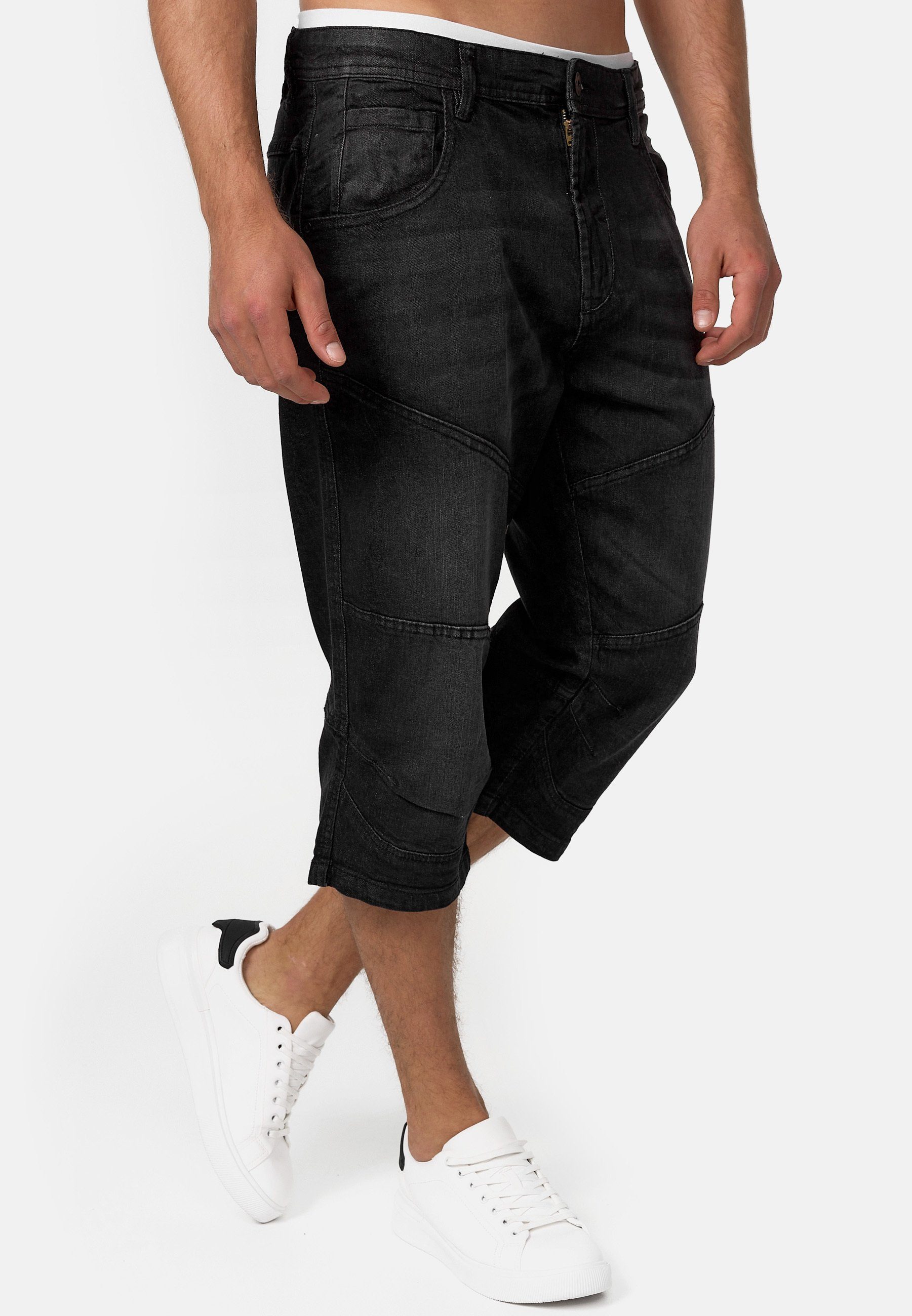 Indicode 3/4-Jeans Herren Fortune Herrenshorts Jeansshorts Shorts 3/4 Jeansshorts mit 5 Taschen