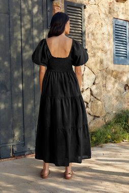 Next Neckholderkleid Midikleid mit Neckholder und Puffärmeln (1-tlg)