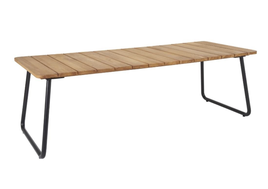 Natur24 Gartentisch Nolli Esstisch 90 x 73 x 225 cm Teakholz Aluminium Natur Schwarz