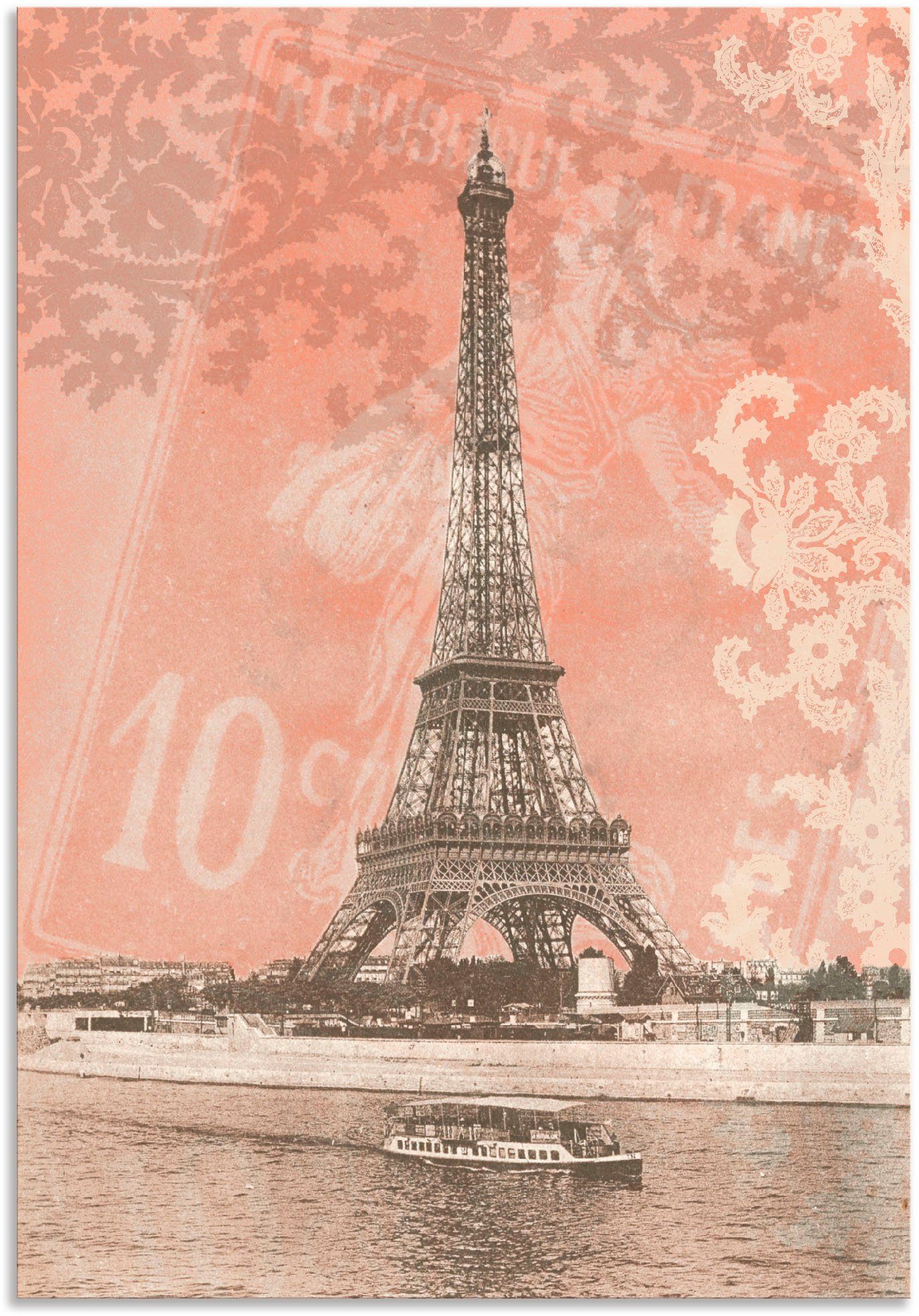 Artland Wandbild »Paris - Eiffelturm«, Gebäude (1 Stück), in vielen Größen & Produktarten - Alubild / Outdoorbild für den Außenbereich, Leinwandbild, Poster, Wandaufkleber / Wandtattoo auch für Badezimmer geeignet-Otto