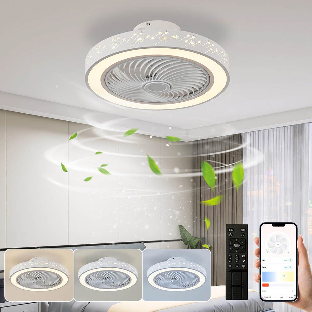 LMaxhome Deckenventilator mit Beleuchtung Dimmbar Leise günstig online kaufen