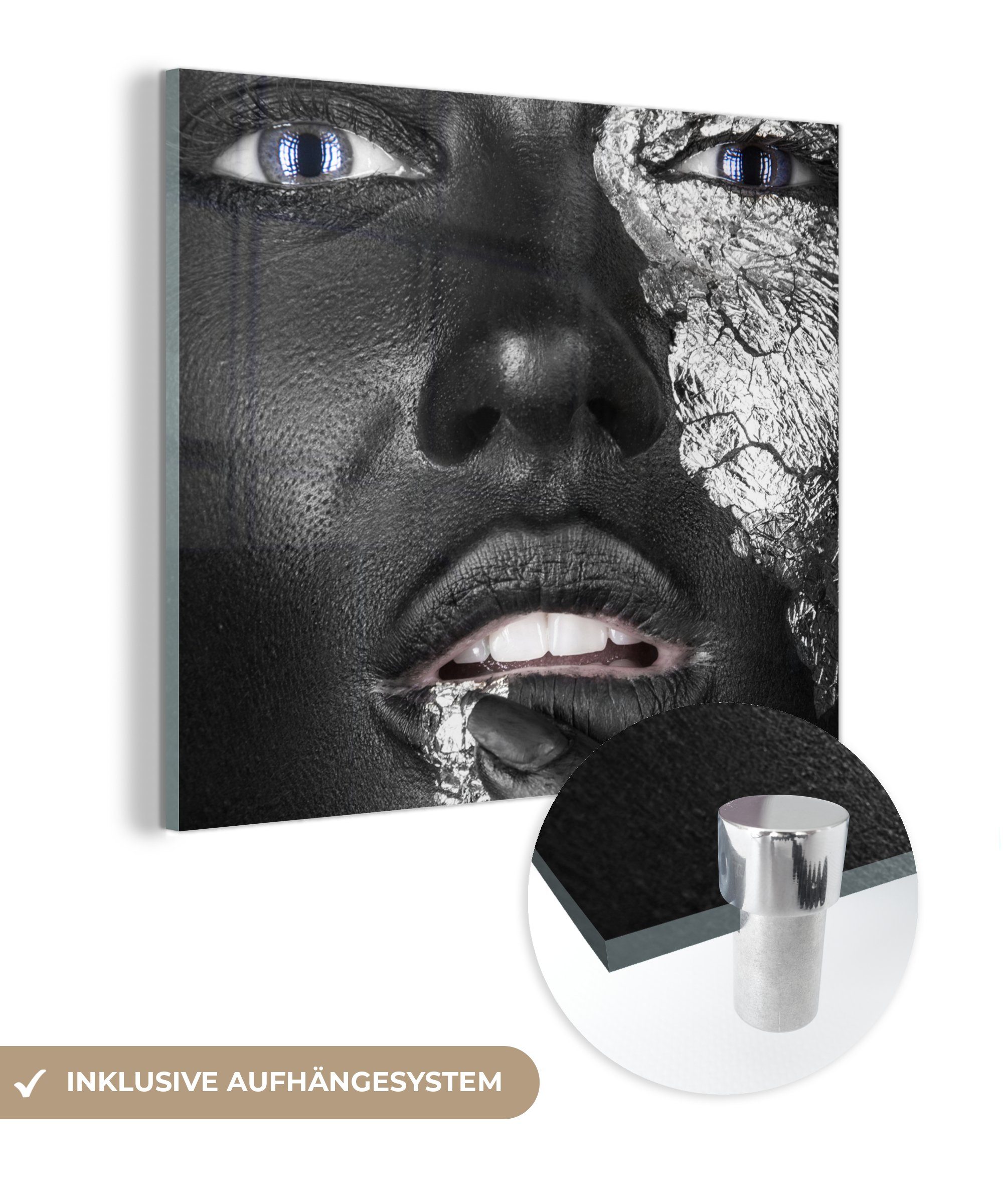 Acrylglasbild Silber - Weiblich - Schwarz