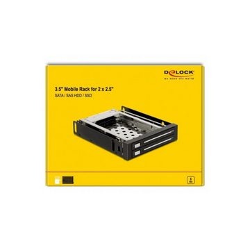 Delock Festplatten-Einbaurahmen 47189 - 3.5 Zoll Wechselrahmen für 2 x 2.5 Zoll SATA HDD / SSD