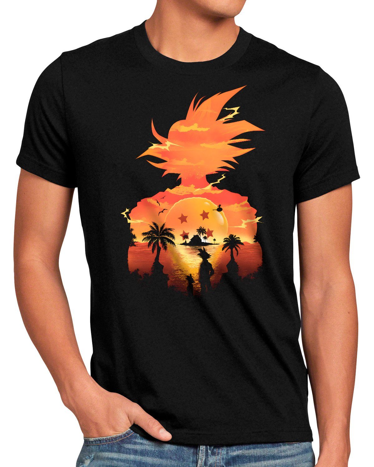 style3 Print-Shirt Herren T-Shirt Saiyajin Sunset super dragonball z gt songoku breakers the kakarot