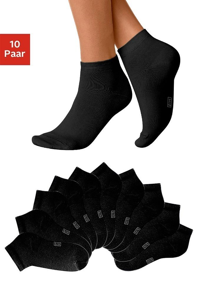 H.I.S Kurzsocken (Set, 10-Paar) mit verstärkter Ferse und Spitze schwarz