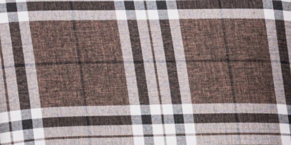 Supellex Ohrensessel Sofia Relaxsessel mit Hocker – Oxford kariert Braun