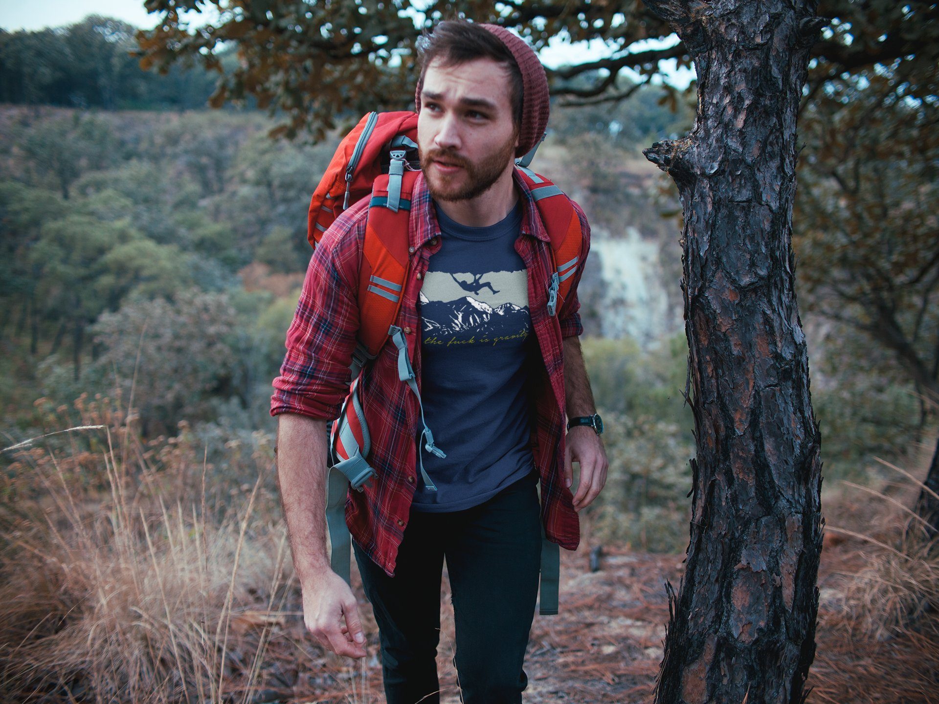 Baddery Print-Shirt Kletter Tshirt: "What is gravity?" - T-Shirt Kletter Zu günstig online kaufen