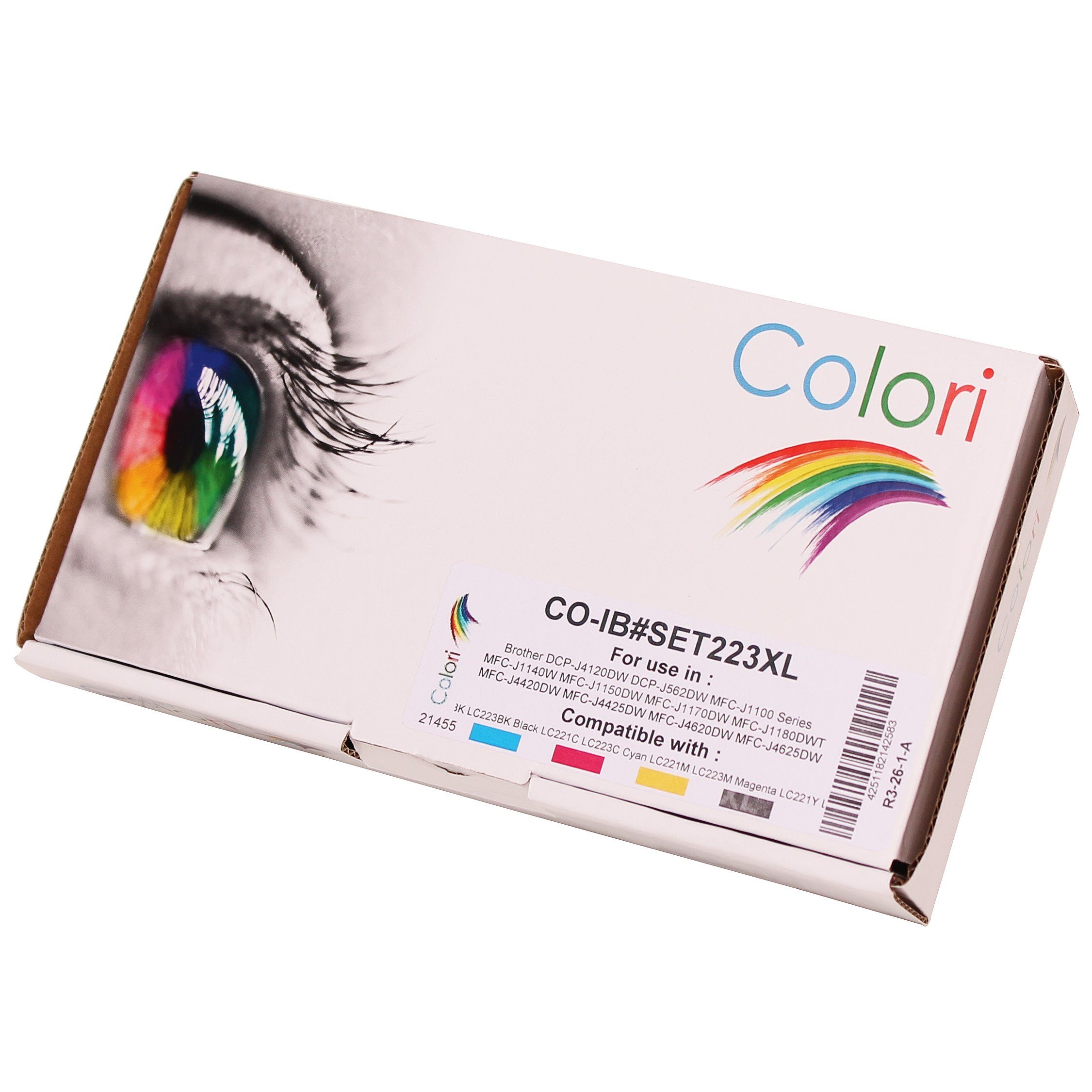 Colori Tintenpatrone (Kompatibles Set 4x Druckerpatrone für Brother LC223 DCPJ4120DW, MFC-J1170DW MFC-J1180DWT MFC-J4420DW MFC-J4425DW MFC-J4620DW MFC-J462)