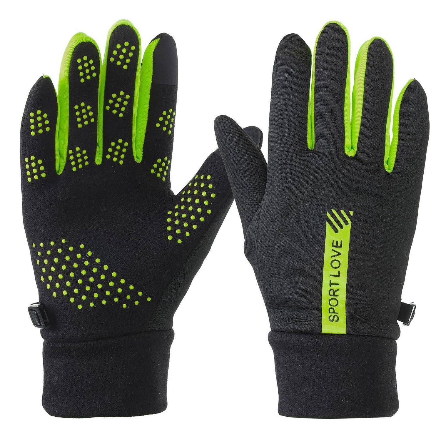 LuxusKollektion Skihandschuhe Ski-Schneehandschuhe Herren Schwarz/Grün Touchscreen wasserdicht (1-St)