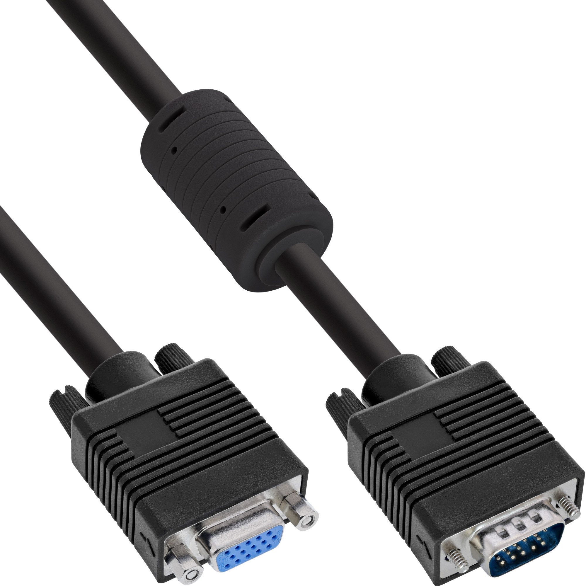 InLine® S-VGA Verlängerung, 15pol HD Stecker / Buchse, schwarz, 5m Computer-Kabel