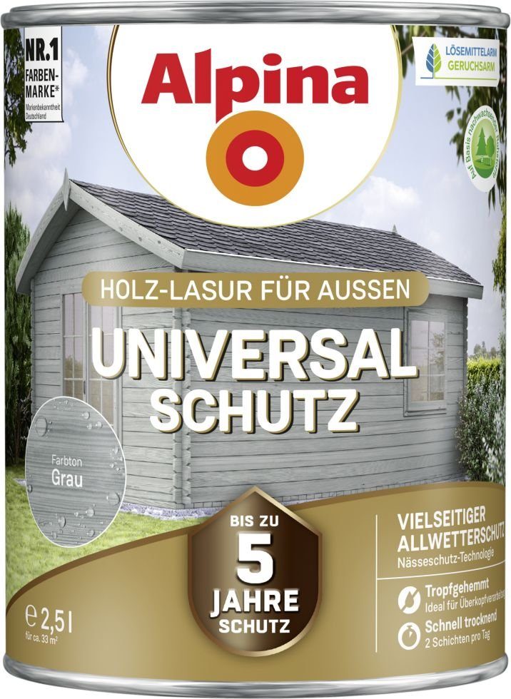 Universalschutz 2,5l Grau Wetterschutzfarbe Alpina
