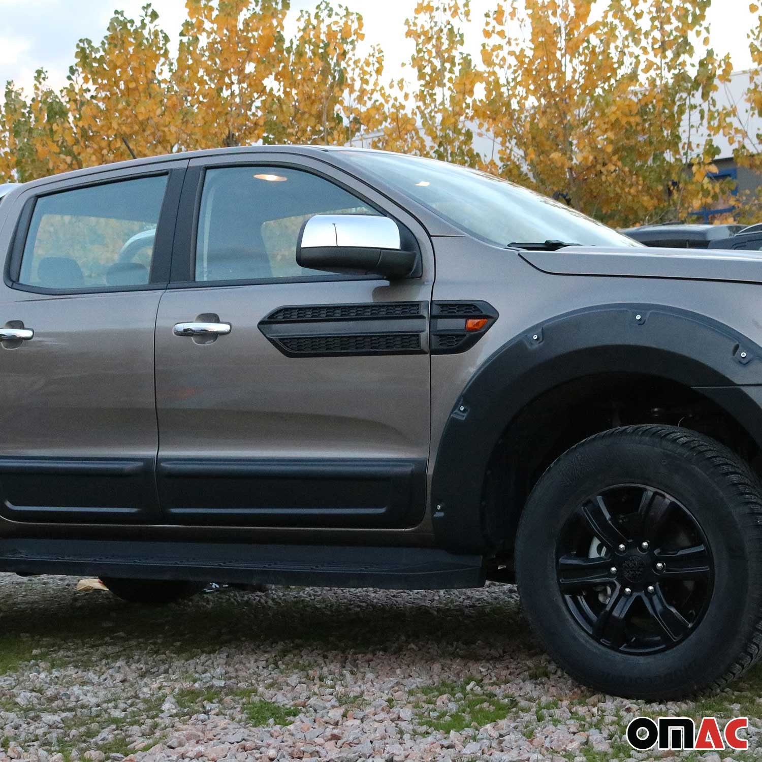 OMAC Zierleisten-Aufkleber Seitentürleiste für Ford Ranger T6 Wildtrak FL 2015-2022 ABS 2x, (2tlg), Langlebig,Einfache Reinigung,Einfache Installation,Rostbeständig