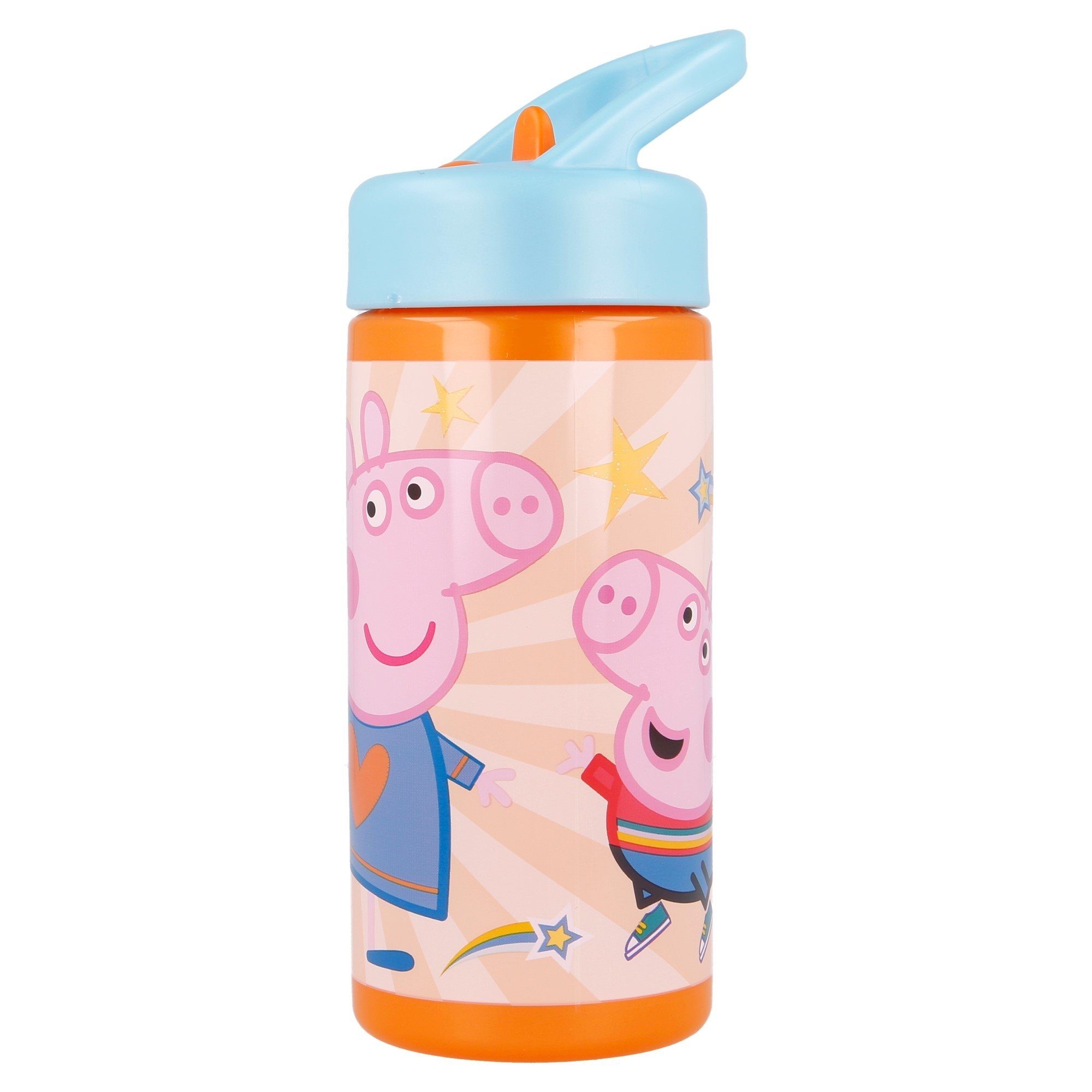 PLAYGROUND Peppa Pig Trinkflasche Peppa Wutz, Kinderflasche mit Trinkklappe 410 ml BPA frei