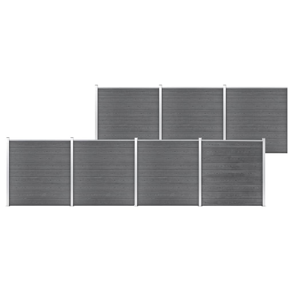 vidaXL Gartenzaun Gartenzaun WPC 1218x186 cm Grau, (1-St)