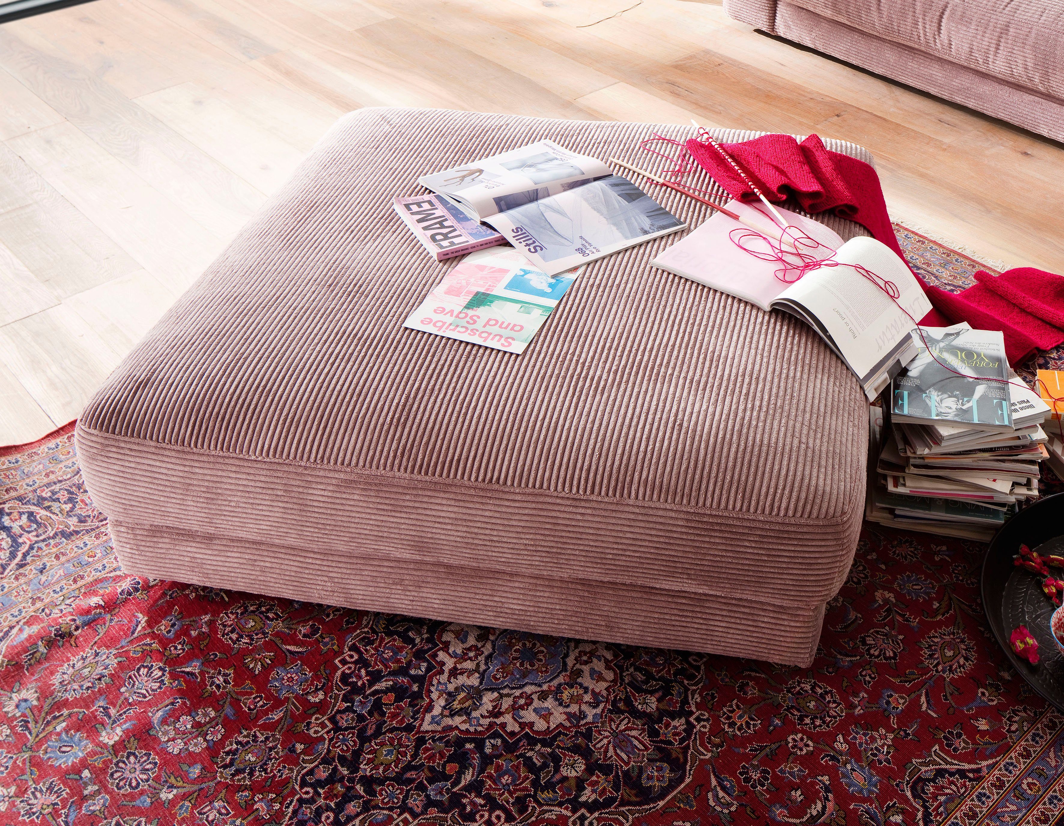 Places of Style Hocker Enisa, passend zum "Enisa"-Sofa, Bezug in Cord günstig online kaufen