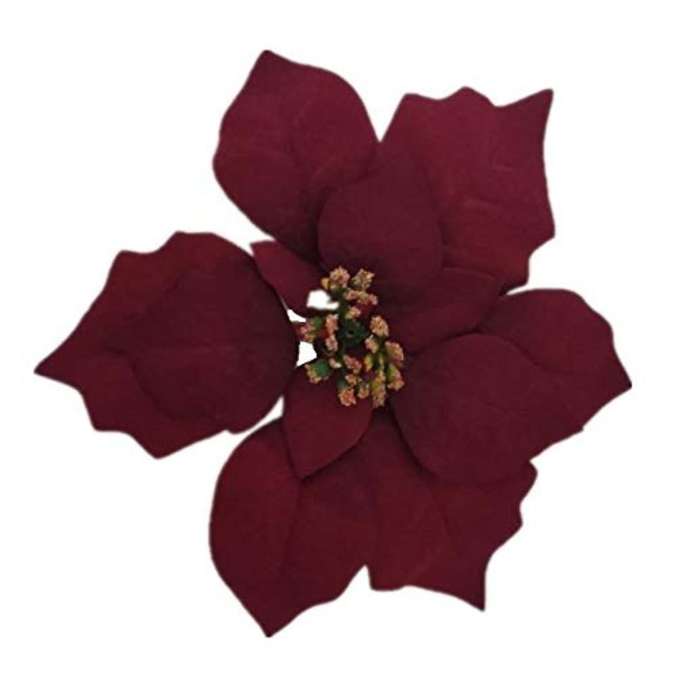 Kunstblume *Seiden-Blüte Weihnachtsstern auf Metall-Clip zur günstig online kaufen