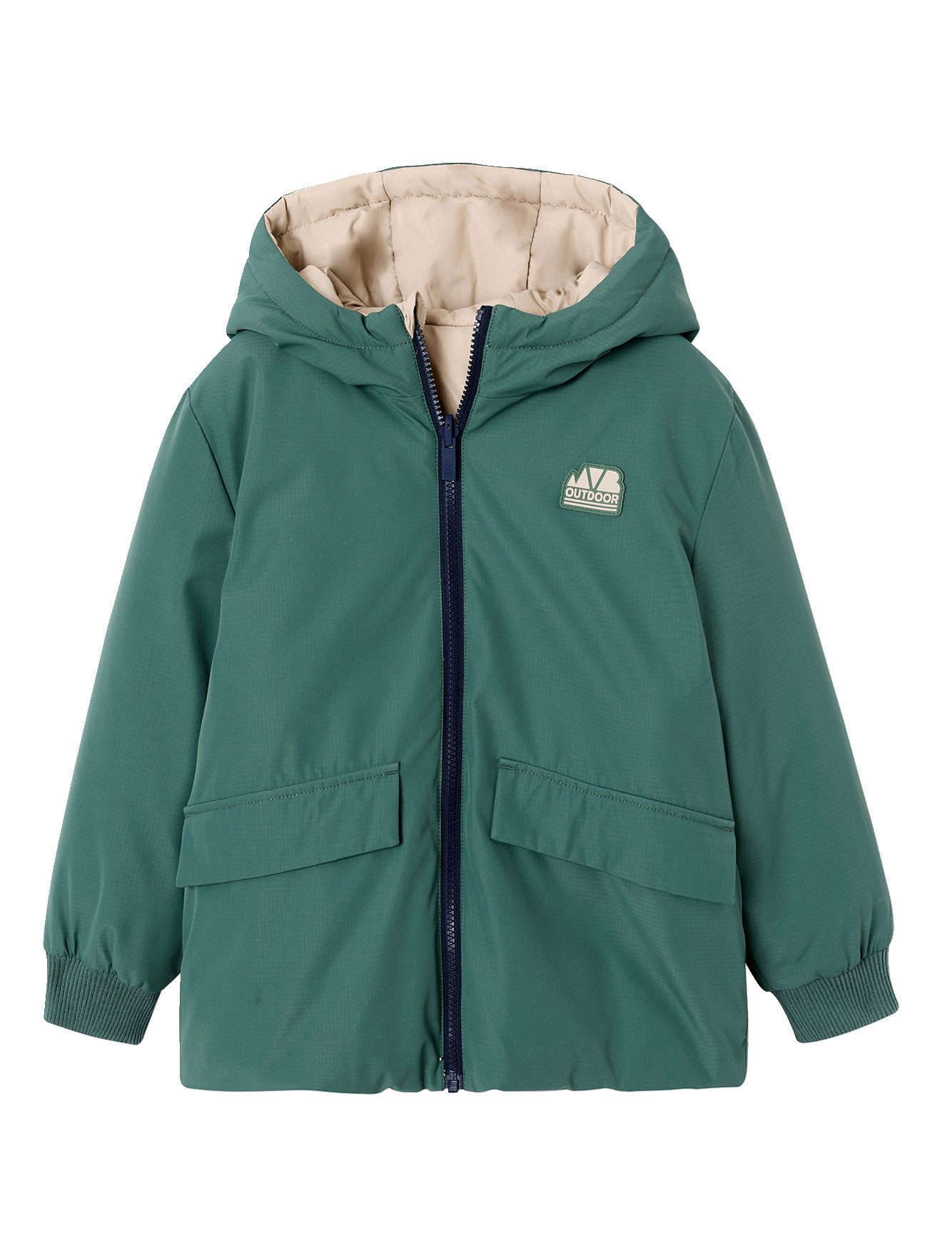 vertbaudet Parka Jungen Jacke mit Kapuze und Recycling-Polyester wendbar