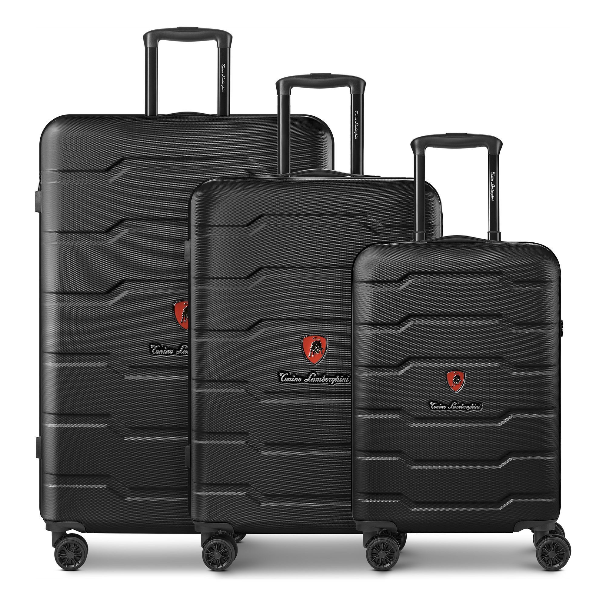 Tonino Lamborghini Trolleyset Bologna, 4 Rollen, (3-teilig, 3 tlg), ABS