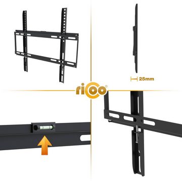 RICOO F0144 TV-Wandhalterung, (bis 55 Zoll, flach curved Fernseher Wand Halterung universal VESA 400 x 400)