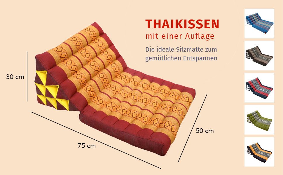 Guru-Shop Sitzkissen Thaikissen, Dreieckskissen, Kapok, Tagesbett..