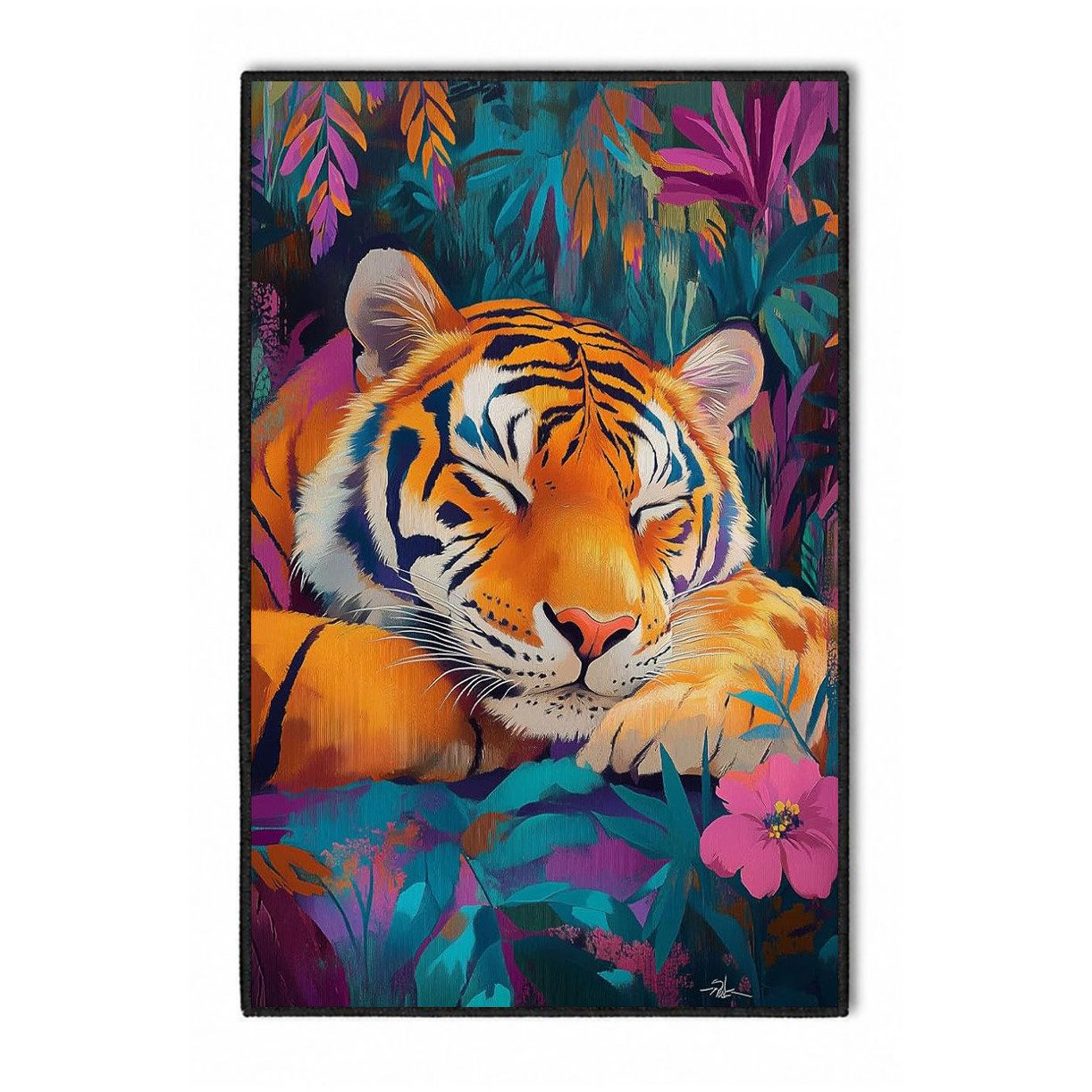Jumpeak Teppich Teppich, Dschungel-Tiger-Motiv, waschbar, Festtagsgeschenk, Rechteck, Höhe: 5 mm, Rectangular, 5mm dick, faux cashmere, indoor rug, machine-washable rug
