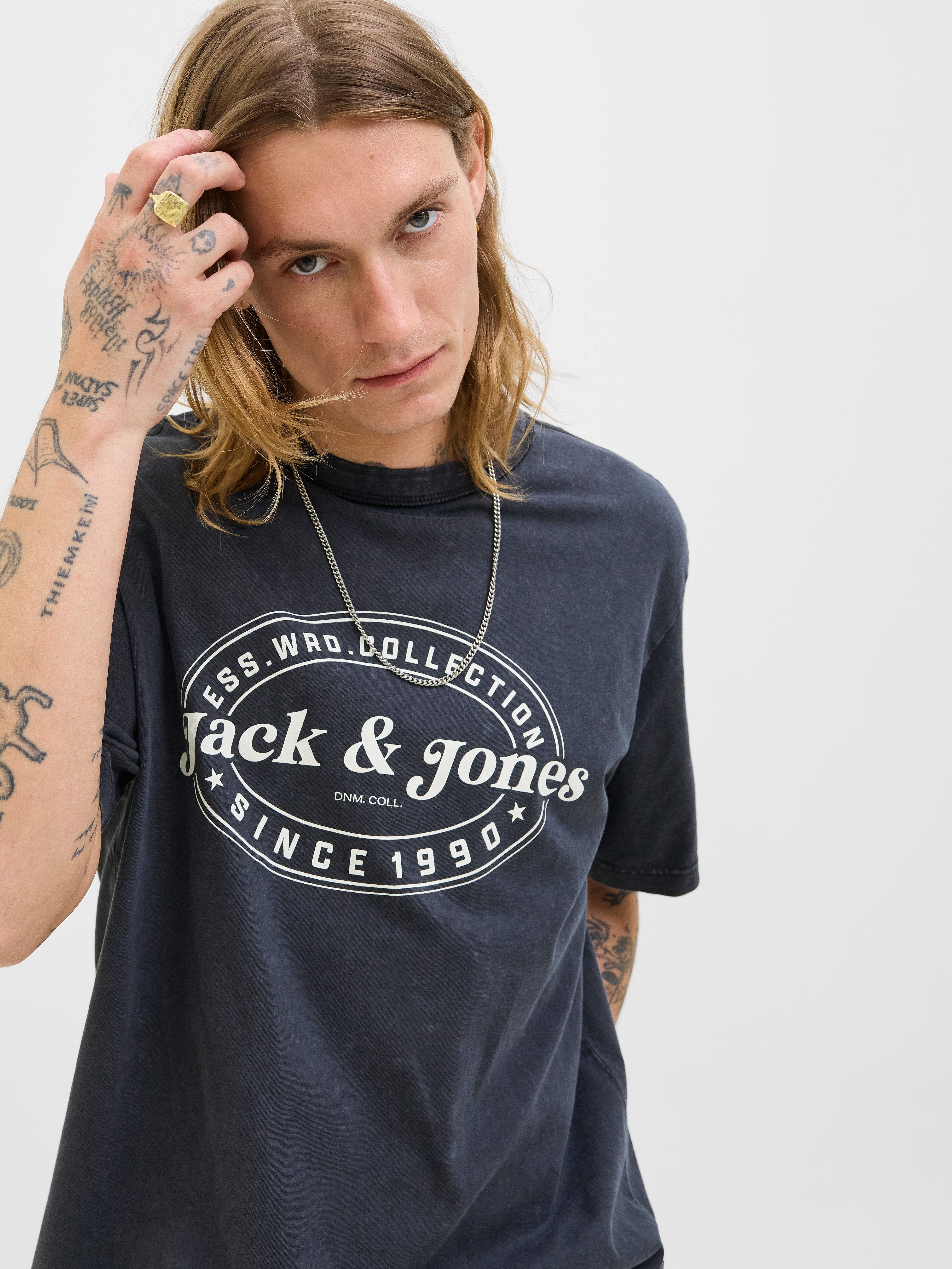 Jack & Jones Rundhalsshirt "JJEDOVER PRINT TEE SS CREW NECK" günstig online kaufen