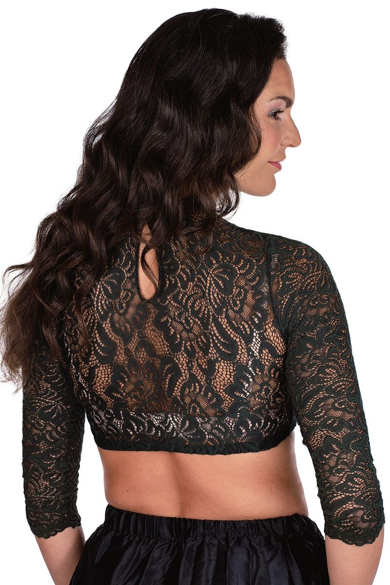 Spieth & Wensky Dirndlbluse Dirndlbluse - AMSTERDAM - altrosa, dunkelgrün günstig online kaufen