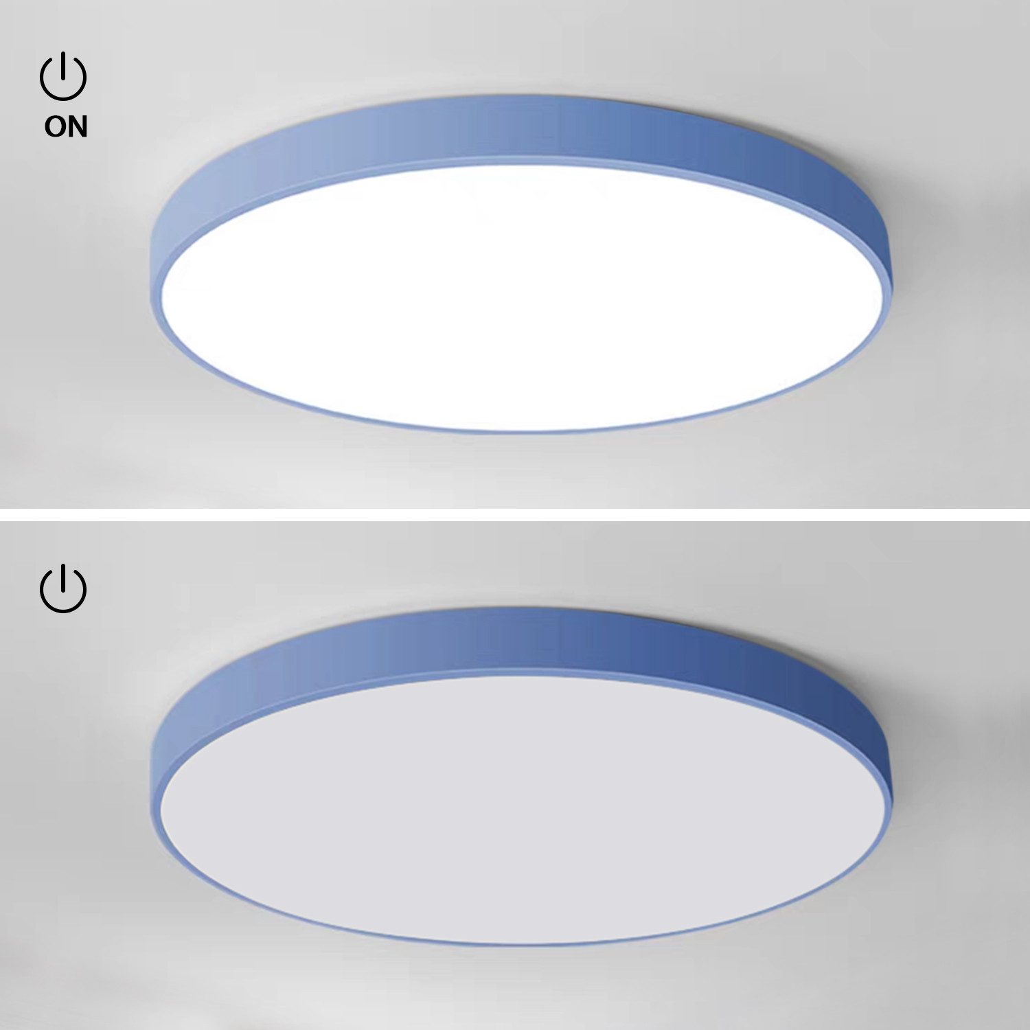 JDONG LED Deckenleuchte 36W Rund Flach Rosa/Grau/Blau Deckenlampe Durchmesser 40cm, 3000LM Kinderzimmerlamp, 3000K Warmweiß Modern Schlicht Lampe Dünn, für Schl – Bild 5 von 5