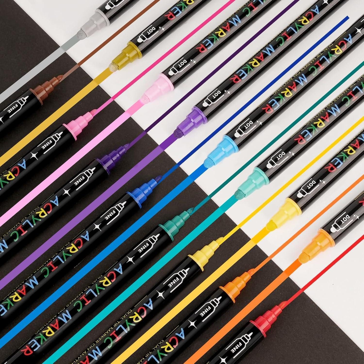 colpart Lackmarker Acrylstifte Stein bemalen wasserfest 24 Farben Acrylic PaintPermanent