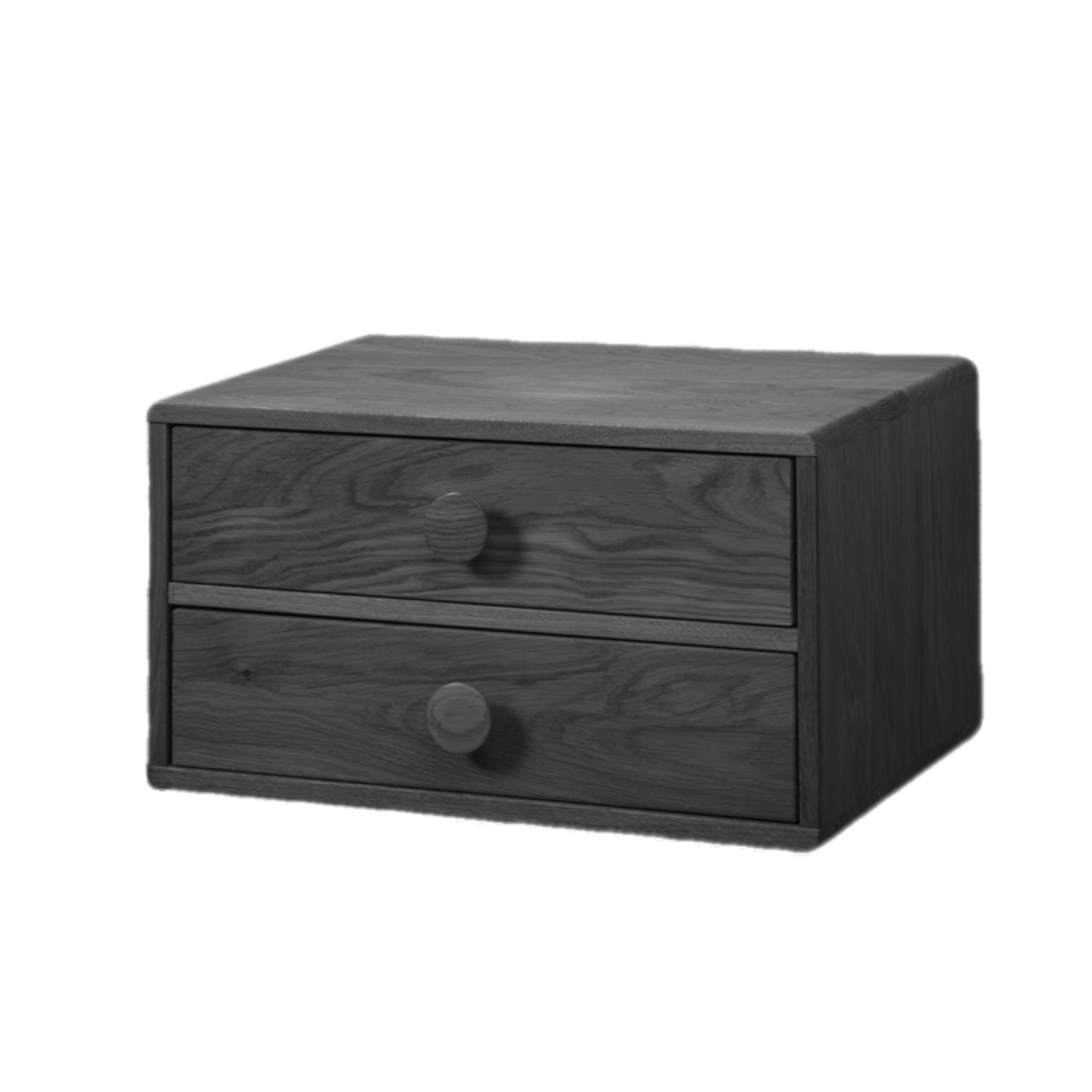 Woodek Design Nachttisch HOPE, 2-Schubladen Nachtkonsole aus Holz, schwebend (Ablagetisch aus schwarzer Buche, 1-St., hängende und moderne Nachtkommode), Landhaus Nachtschrank