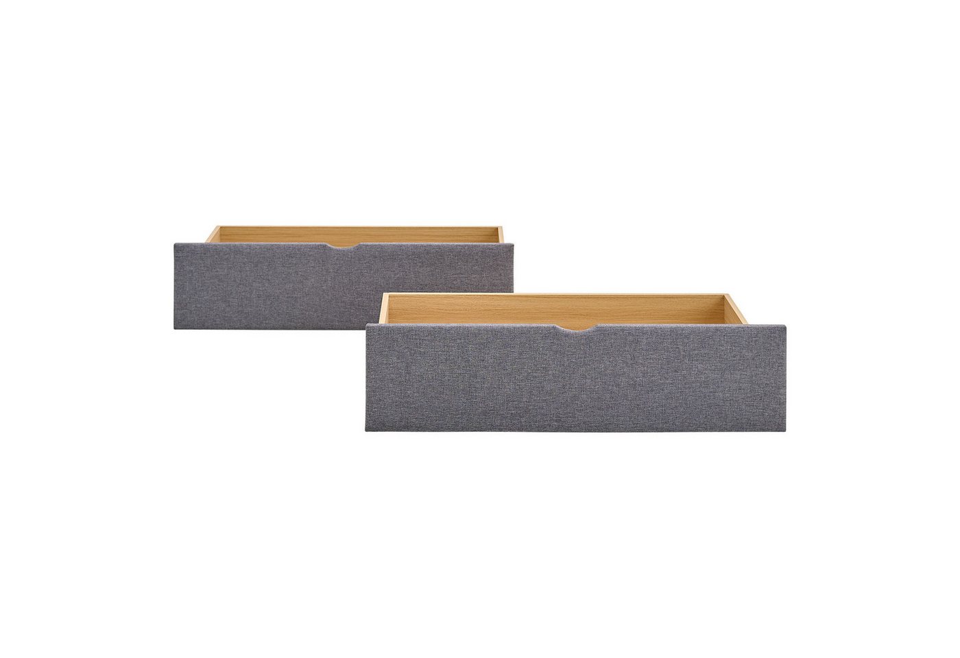 Homestyle4u Bettschubkasten Unterbettkommode 2er Set mit Rollen Bettschublade BHT 99x21x42,5 Grau (2er Set, 2x Bettkasten), B/H/T 99 x 26 x …