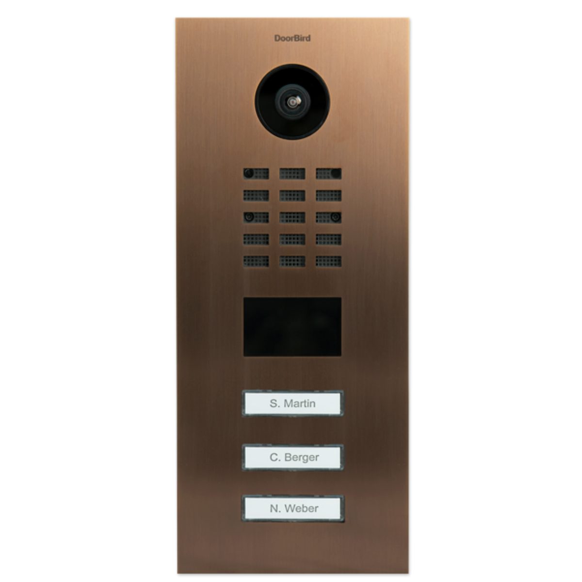 DoorBird Video-Türsprechanlage DoorBird - Video Türstation D2103V mit 3 Klingeltasten (Außenbereich, Haustür, Eingangsbereich, Smarte Video Türsprechanlage mit App-Steuerung, Ethernet / PoE)