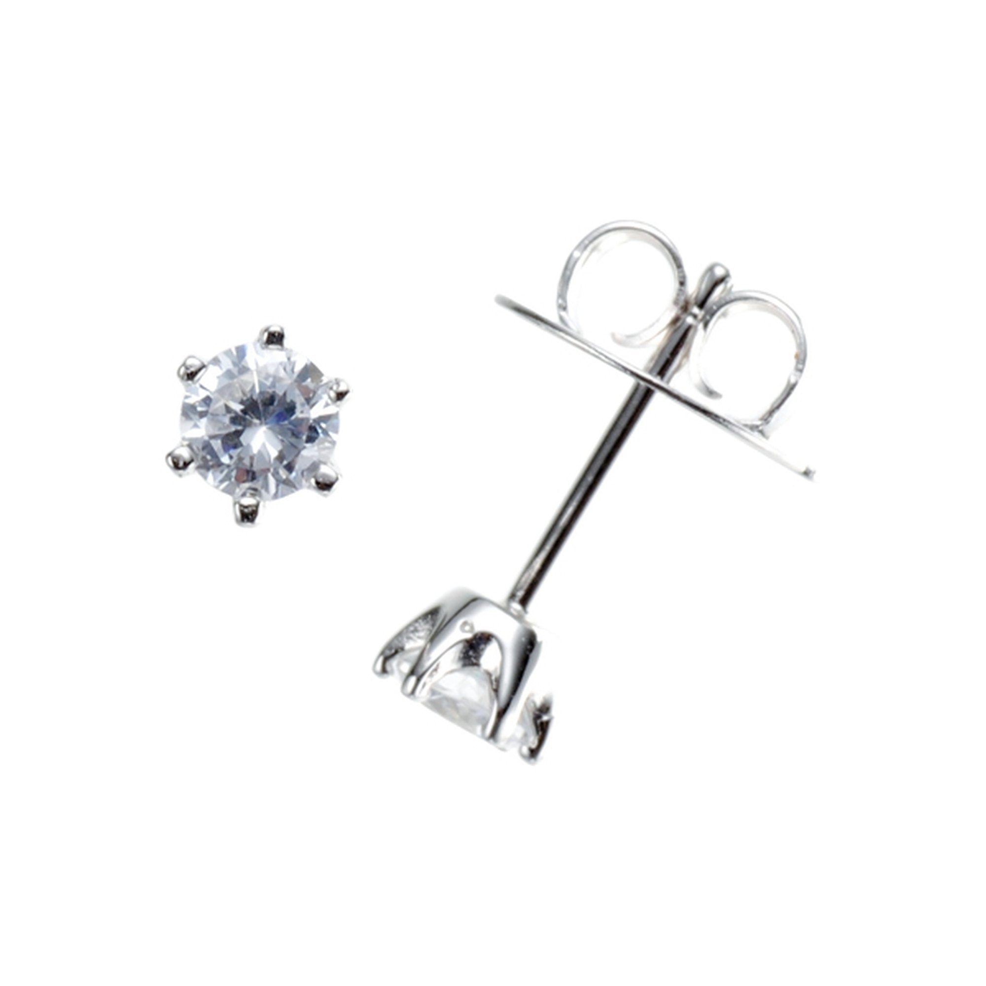 Paar Ohrstecker mit Zirkonia, Silber 925