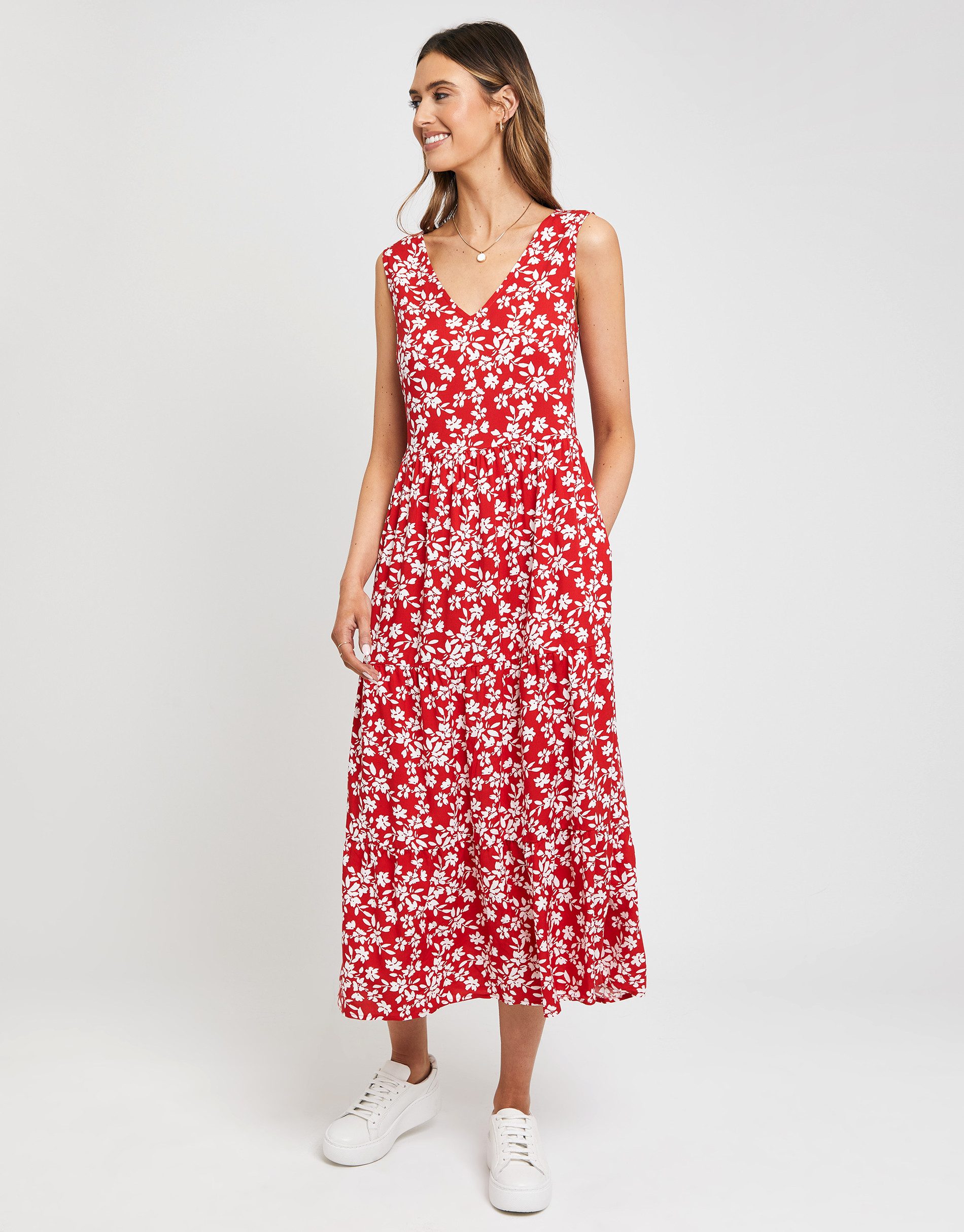Threadbare Sommerkleid THB Rocks Tiered V mit schönem Print günstig online kaufen