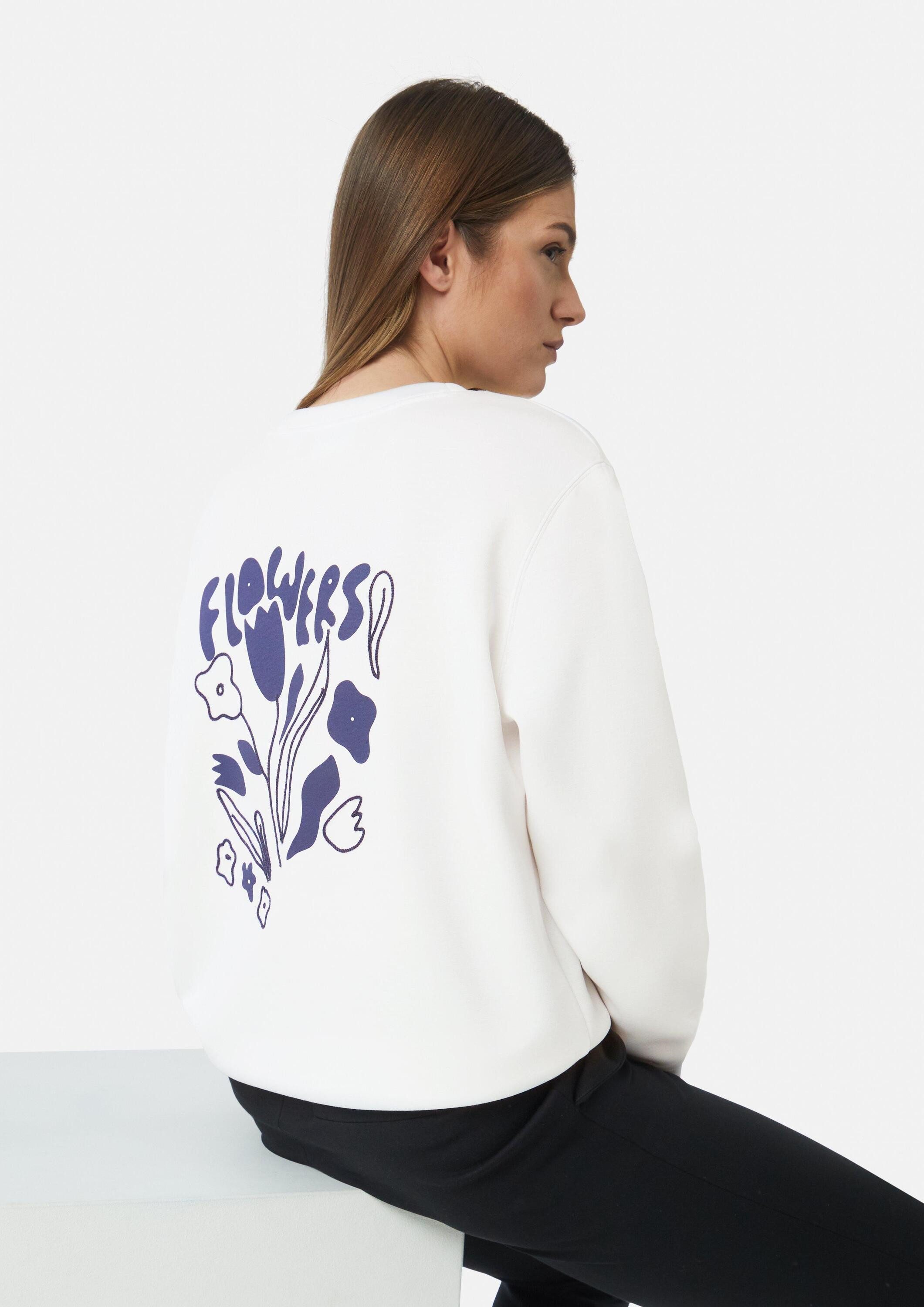 comma Sweatshirt Sweatshirt Weiches Sweatshirt mit Rückenprint und Stickeren