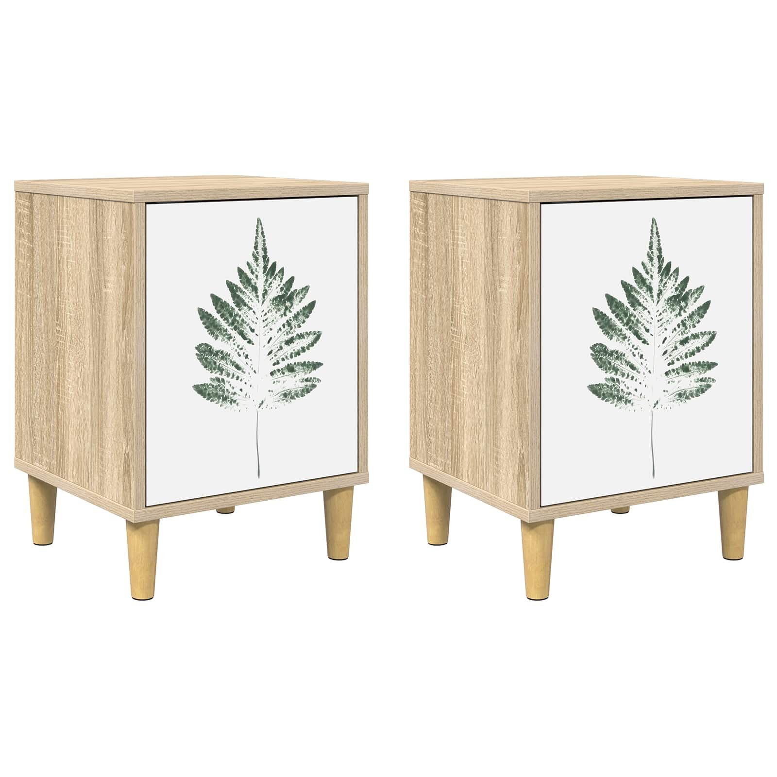 vidaXL Nachttisch Nachttisch HANAU 2 stk. Sonoma-Eiche 36 x 33 x 50 cm (2-St)