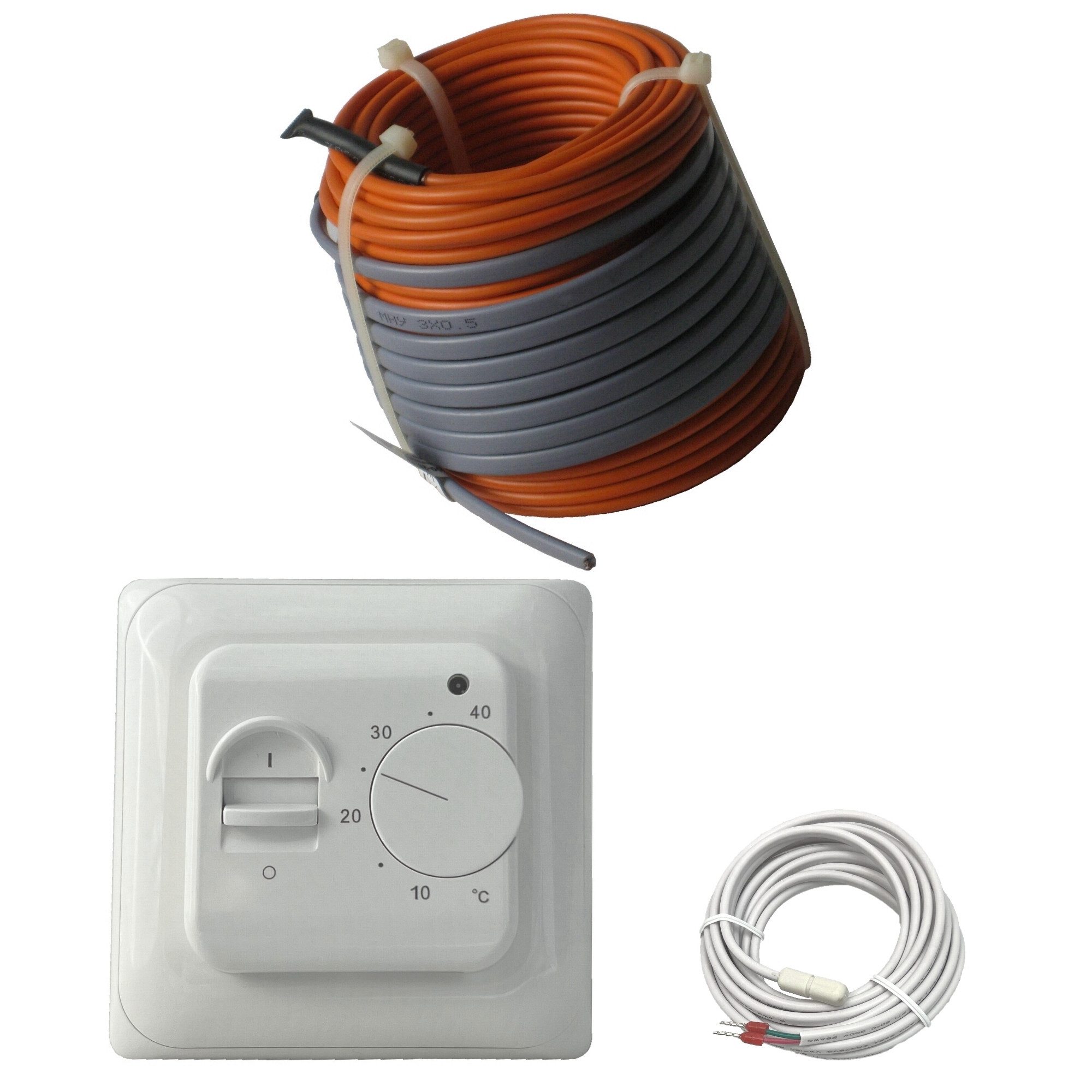 HoWaTech Підлоги з підігрівом Підлоги з підігрівом elektrisch Komplett Set TWIN Heizdraht Thermostat, (Komplett Set), alle gängigen Fußbodenbeläge